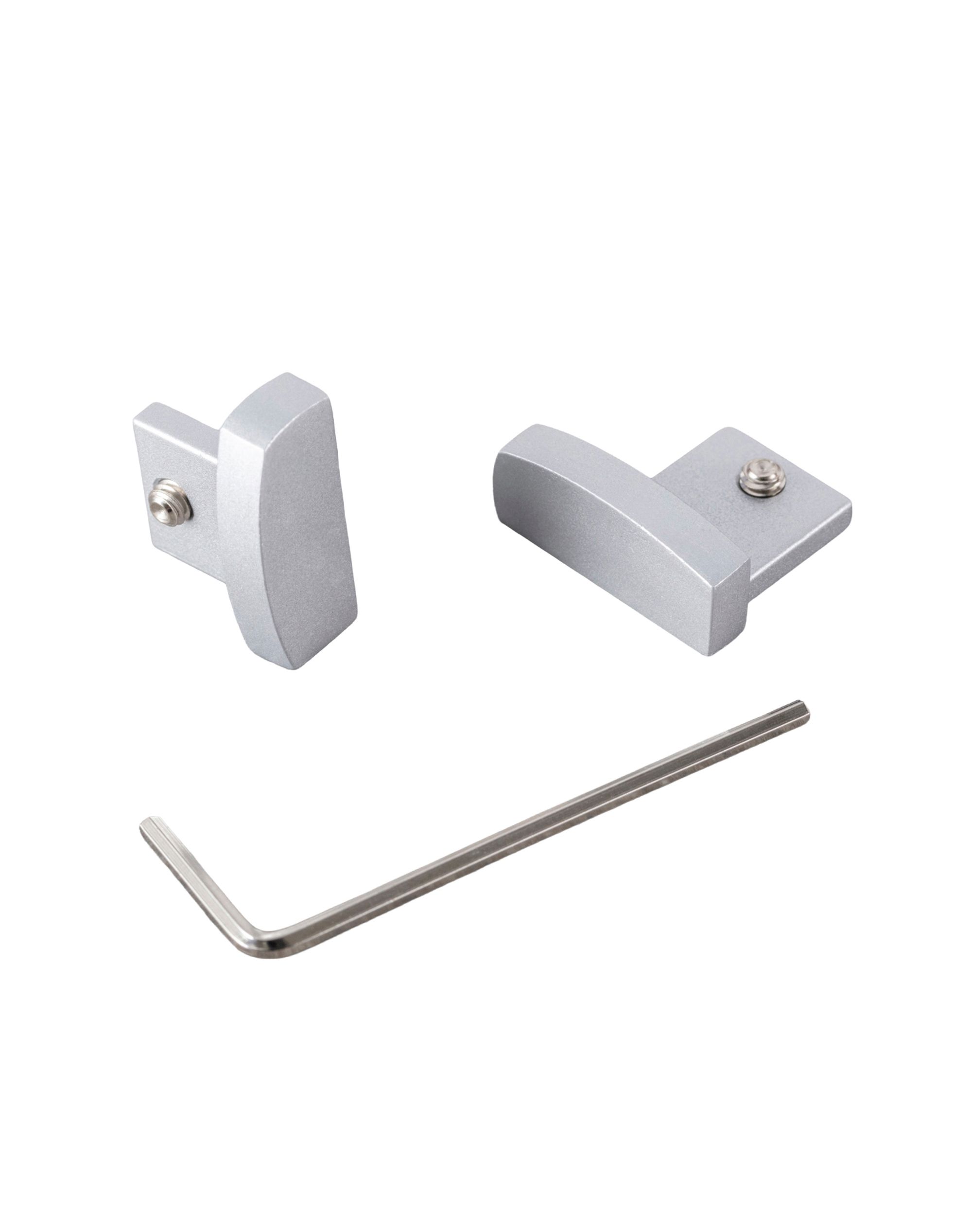 Capuchon de rail de plafond Premium argent 2pc.