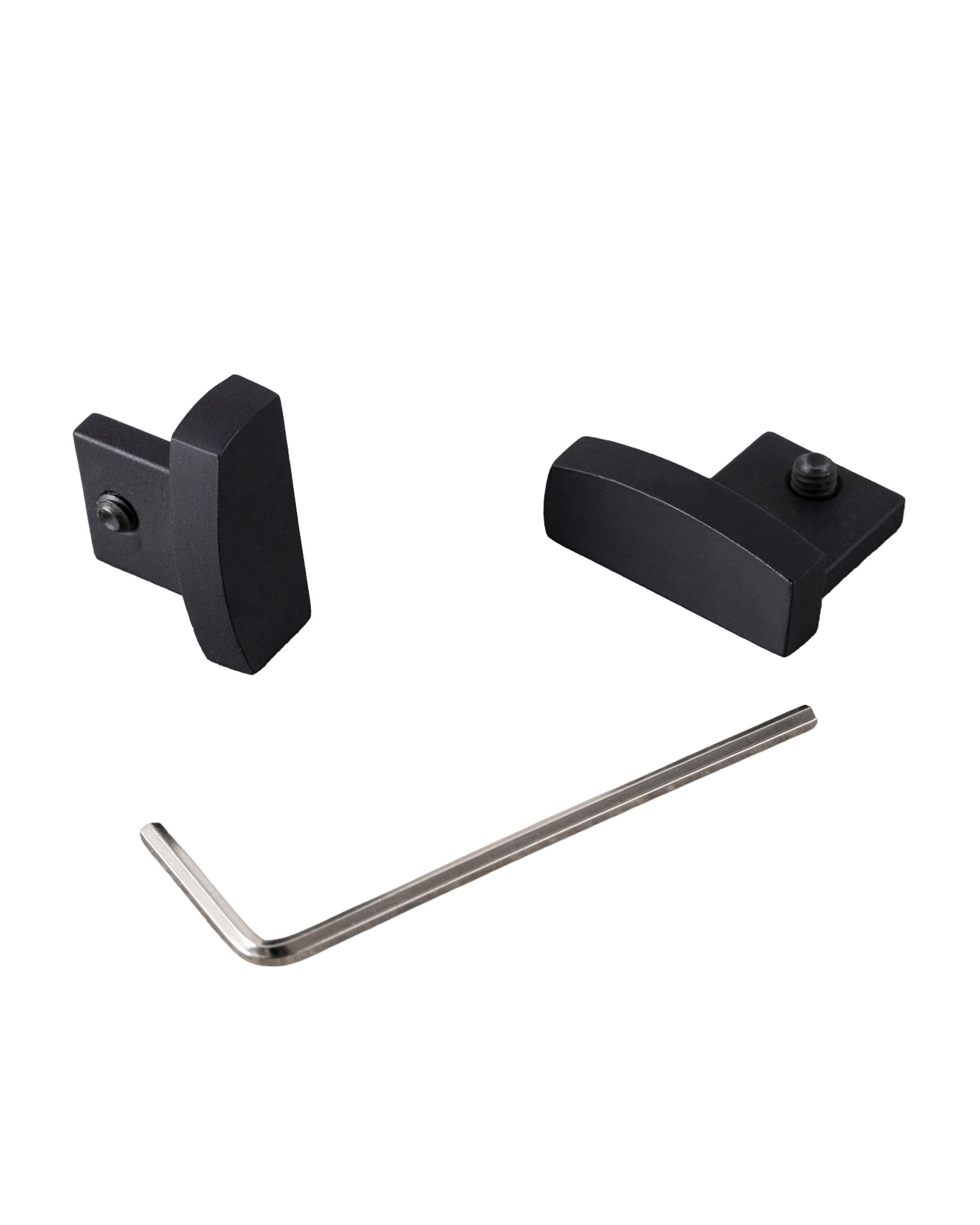 Capuchon de rail de plafond premium noir 2pc.