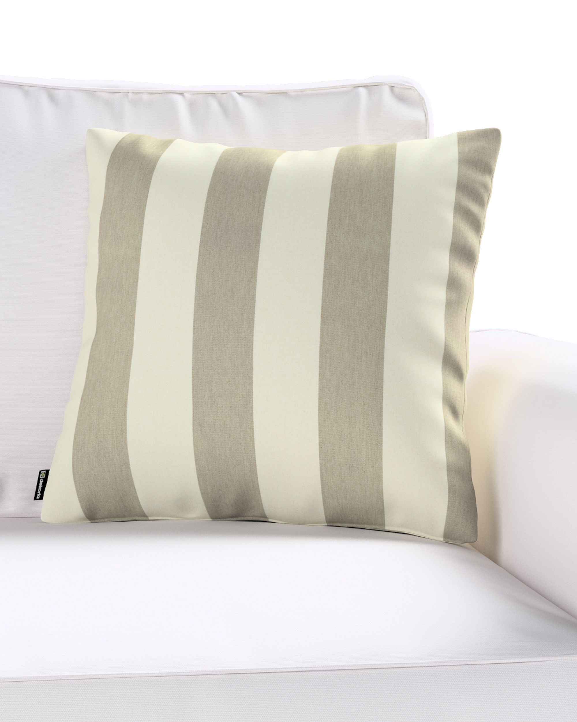 Housse de coussin Milly couleur beige tissu à motifs (hover)