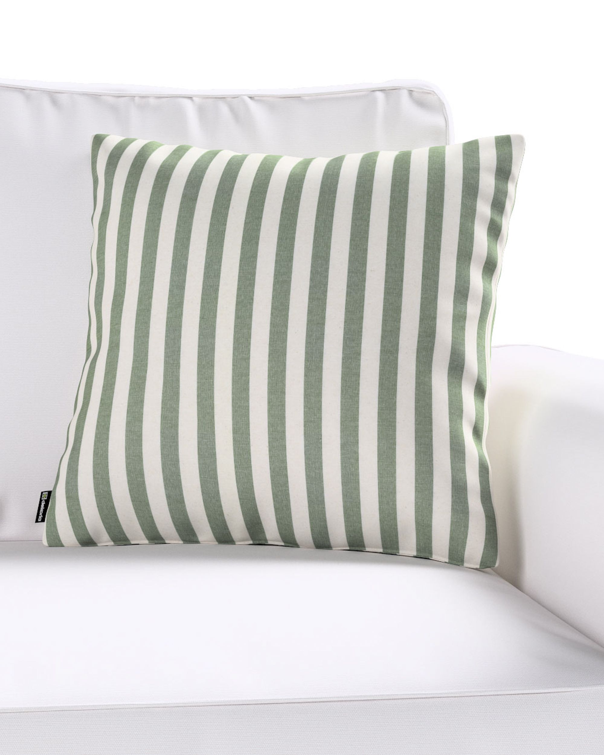 Housse de coussin Milly couleur vert tissu à motifs (hover)