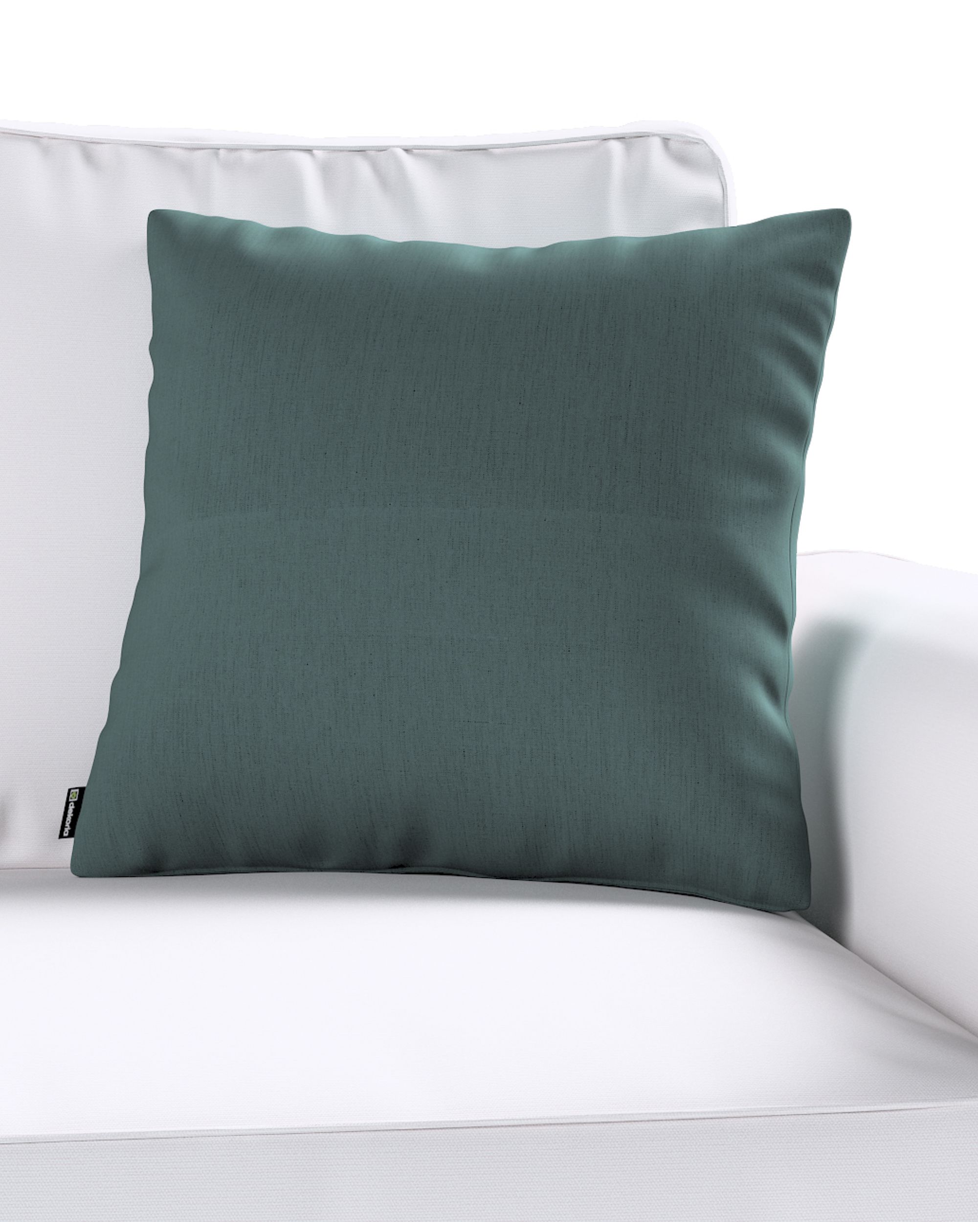 Housse de coussin Milly couleur vert tissu semi-transparent, tresse (hover)