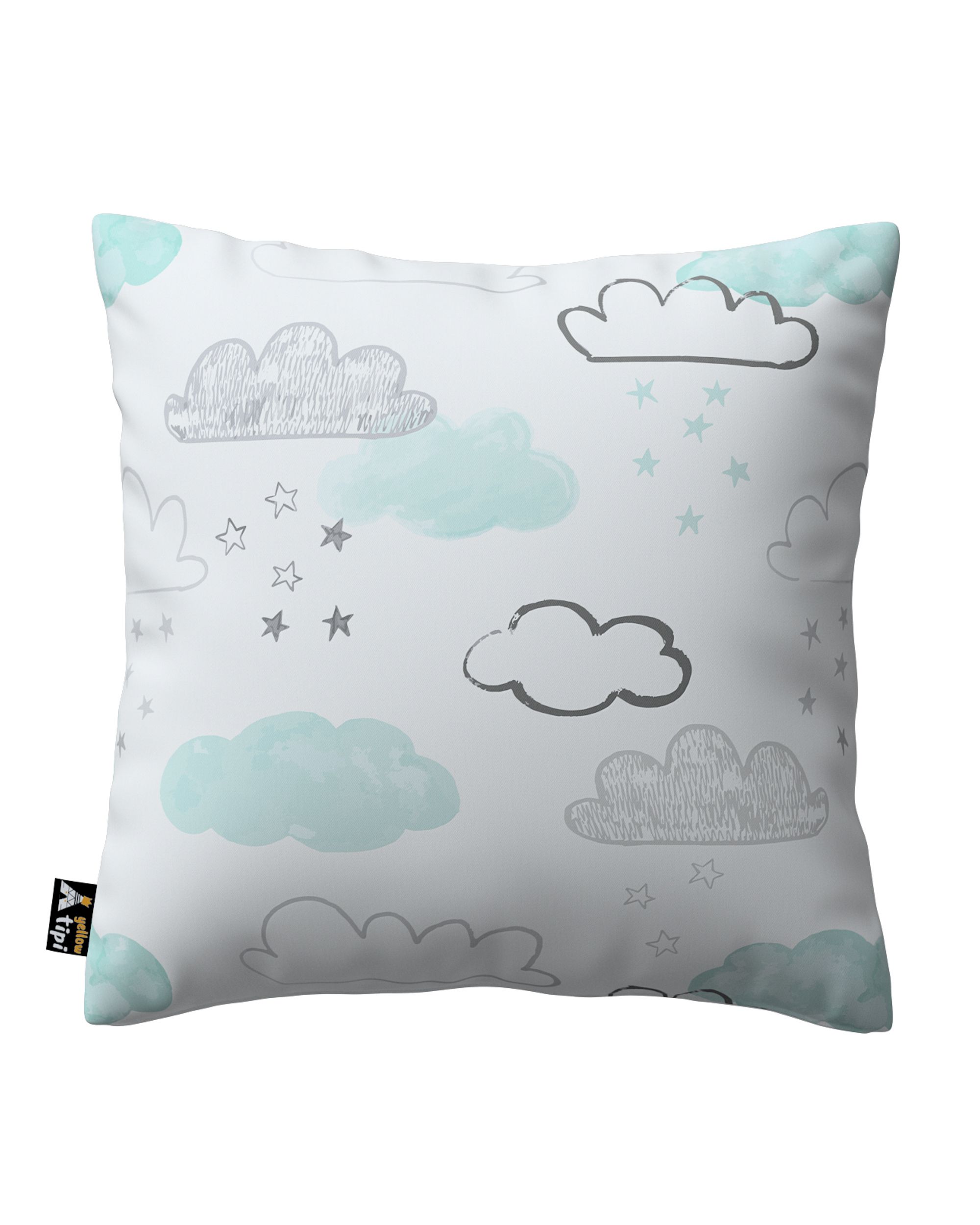 Housse de coussin Milly couleur blanc tissu à motifs