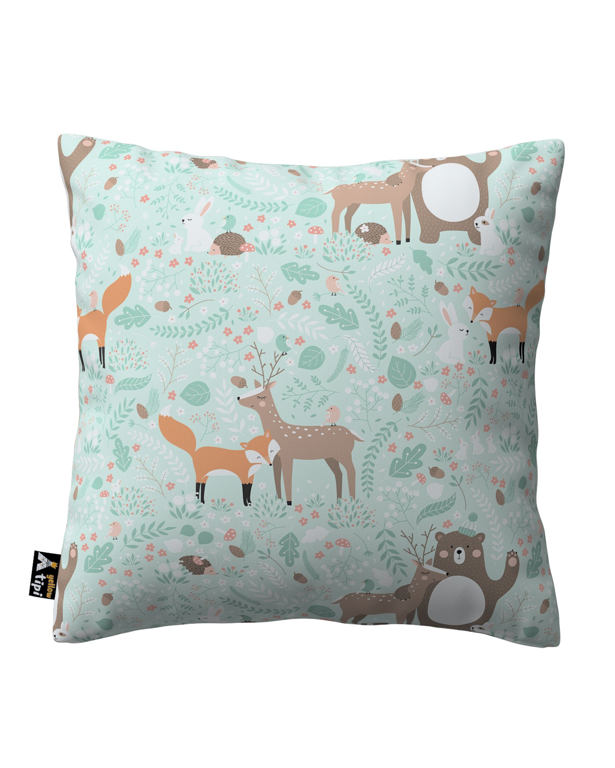 Housse de coussin Milly couleur vert tissu à motifs