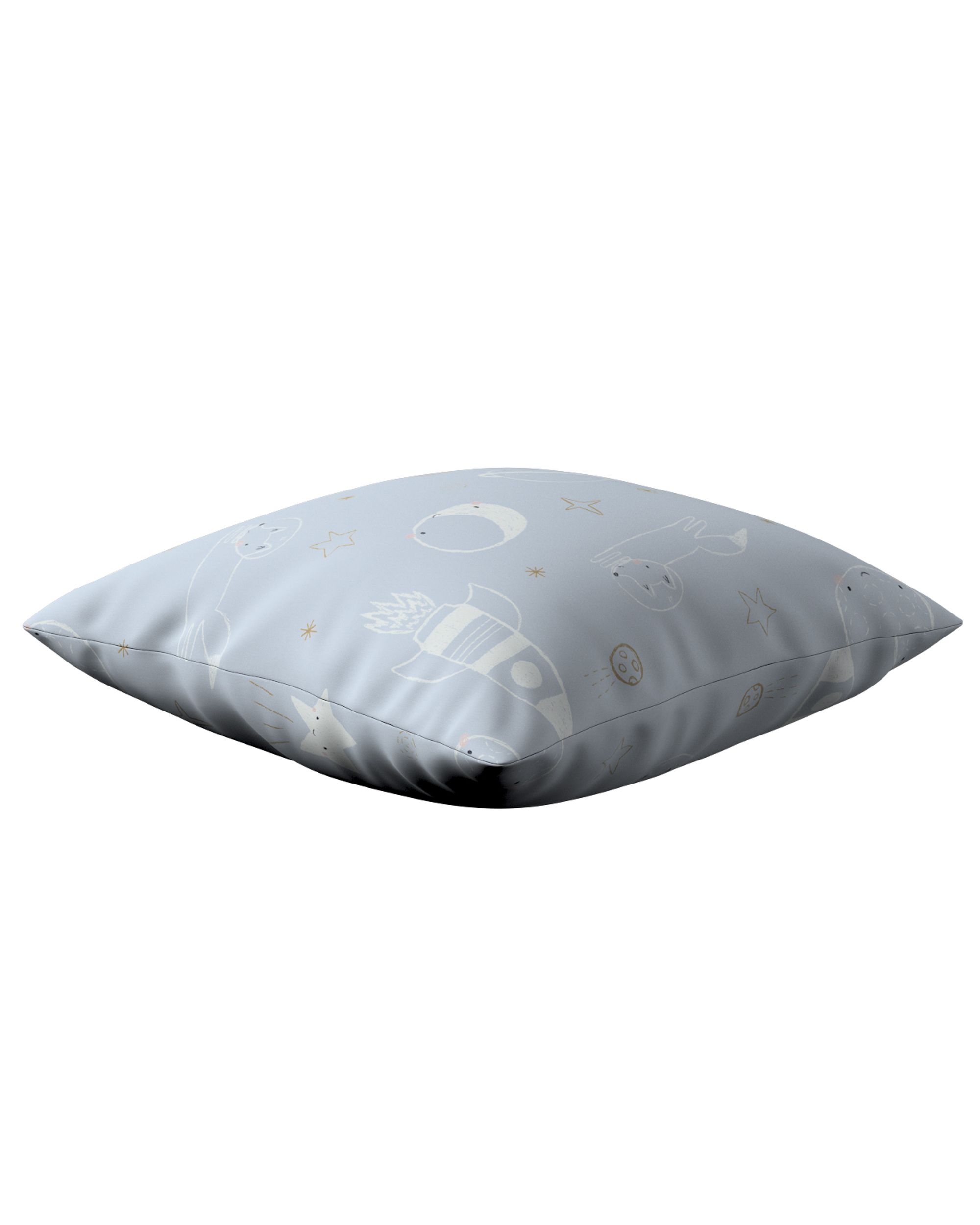 Housse de coussin Milly couleur bleu tissu à motifs (hover)