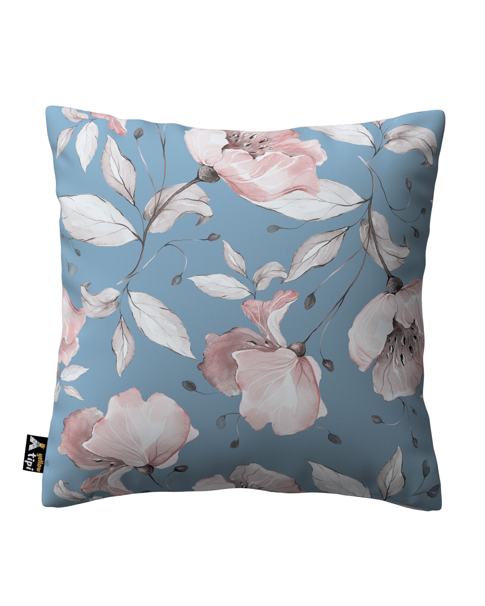 Housse de coussin Milly couleur bleu tissu à motifs