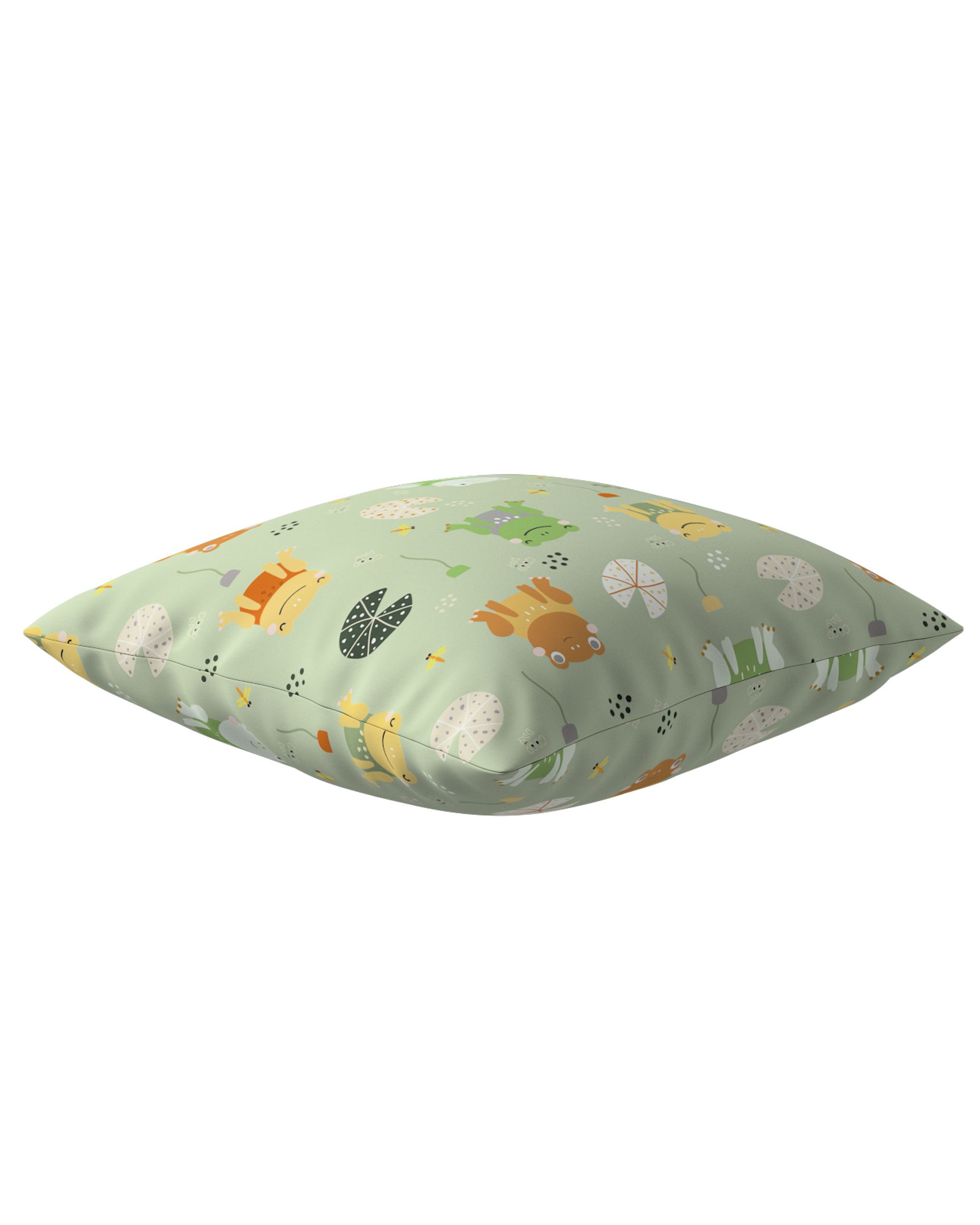 Housse de coussin Milly couleur vert tissu à motifs (hover)