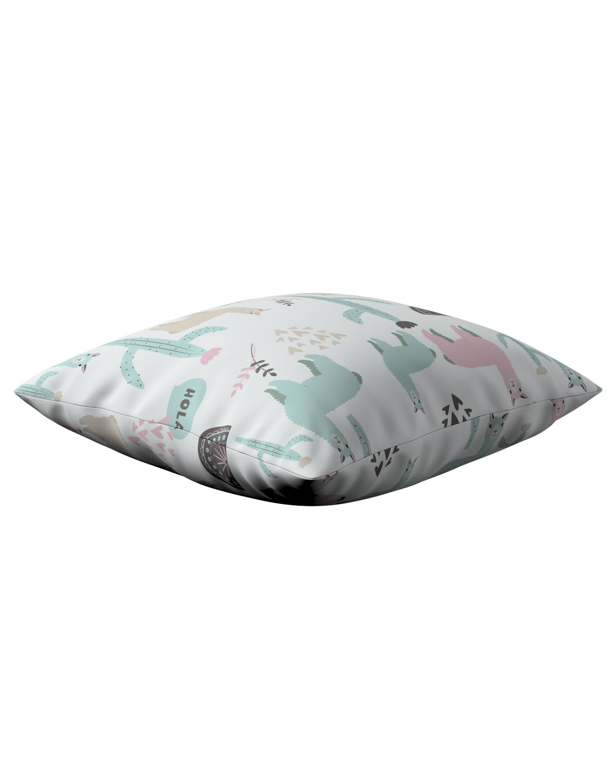 Housse de coussin Milly couleur vert tissu à motifs (hover)