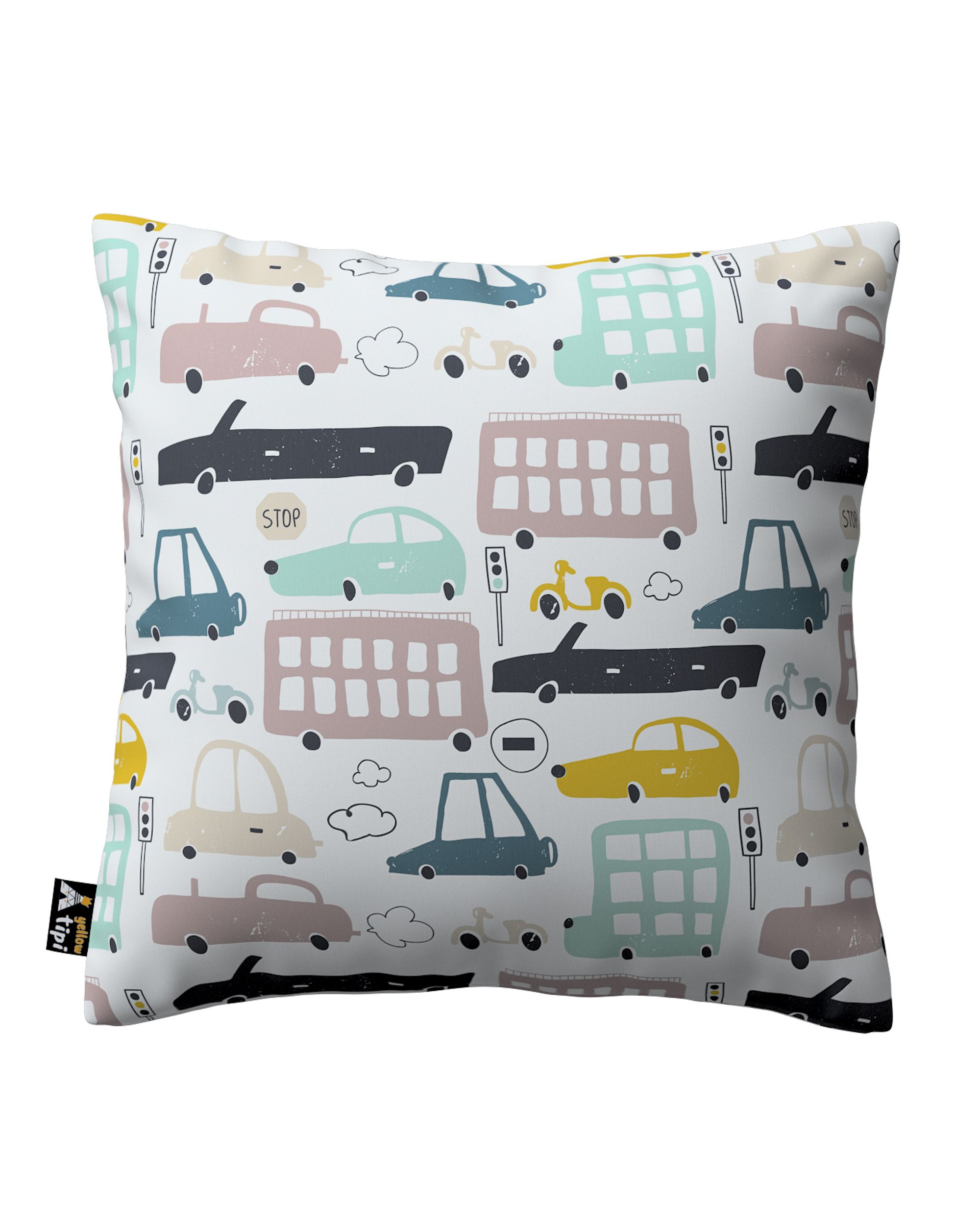 Housse de coussin Milly couleur beige tissu à motifs