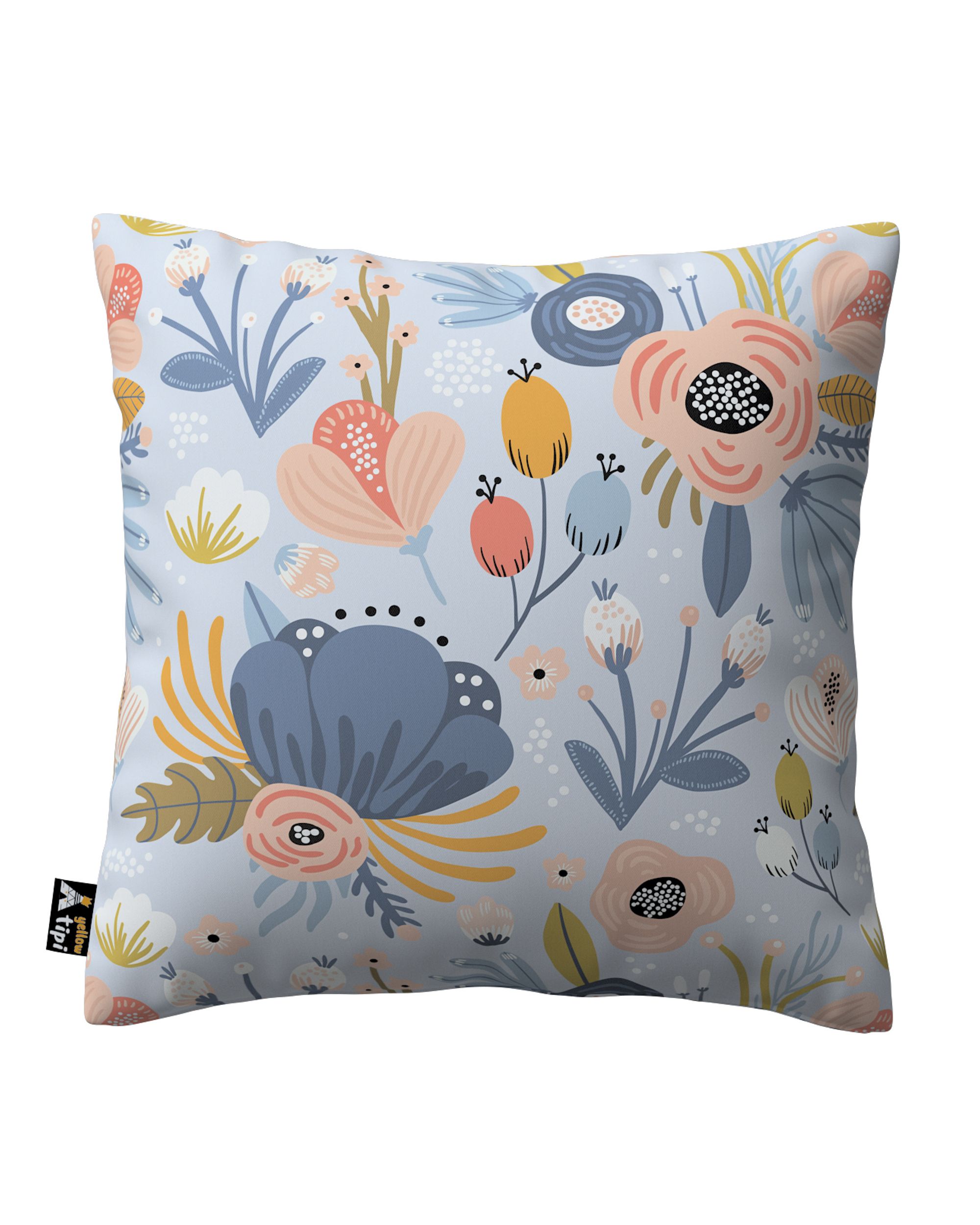 Housse de coussin Milly couleur bleu tissu à motifs