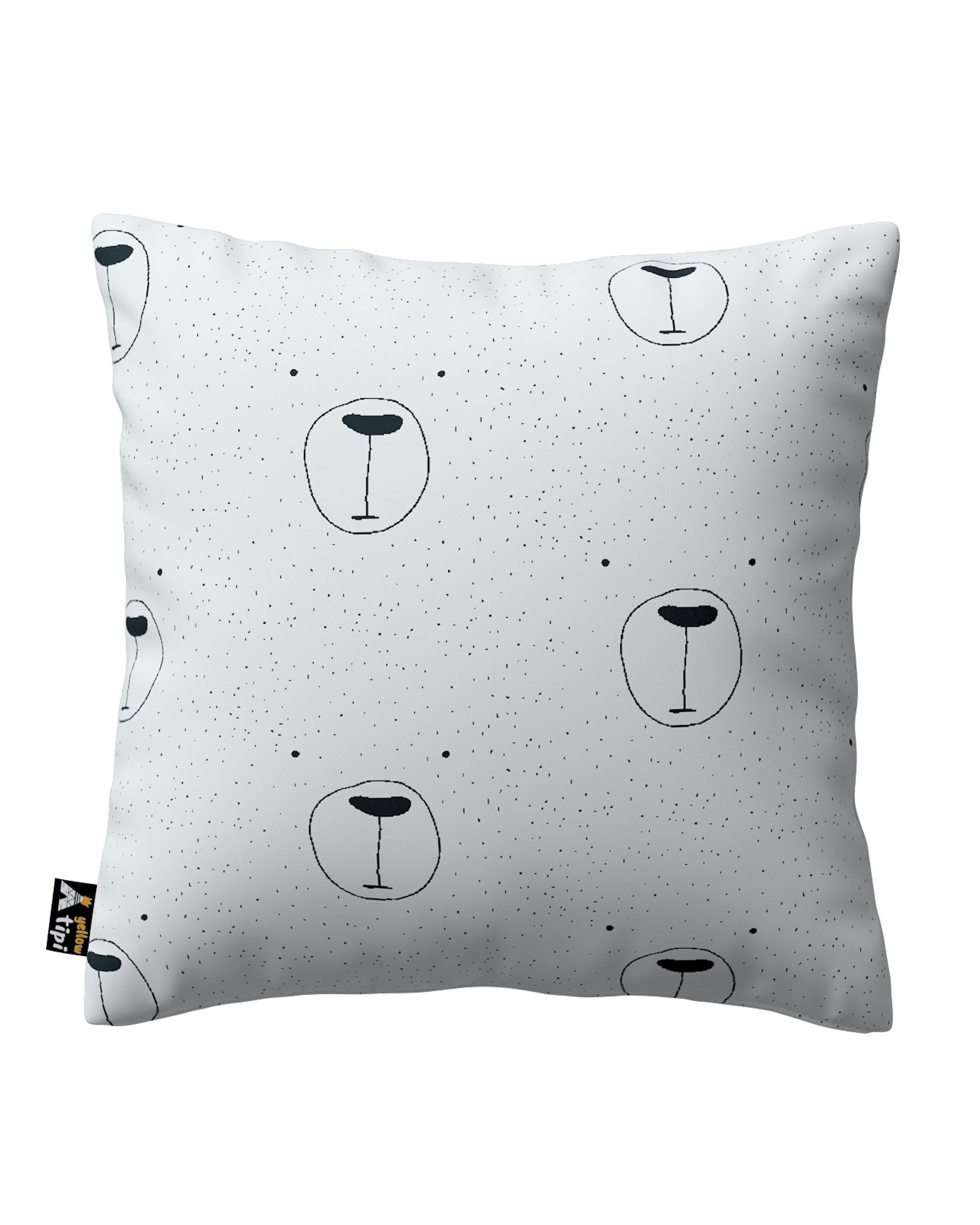 Housse de coussin Milly couleur blanc tissu à motifs