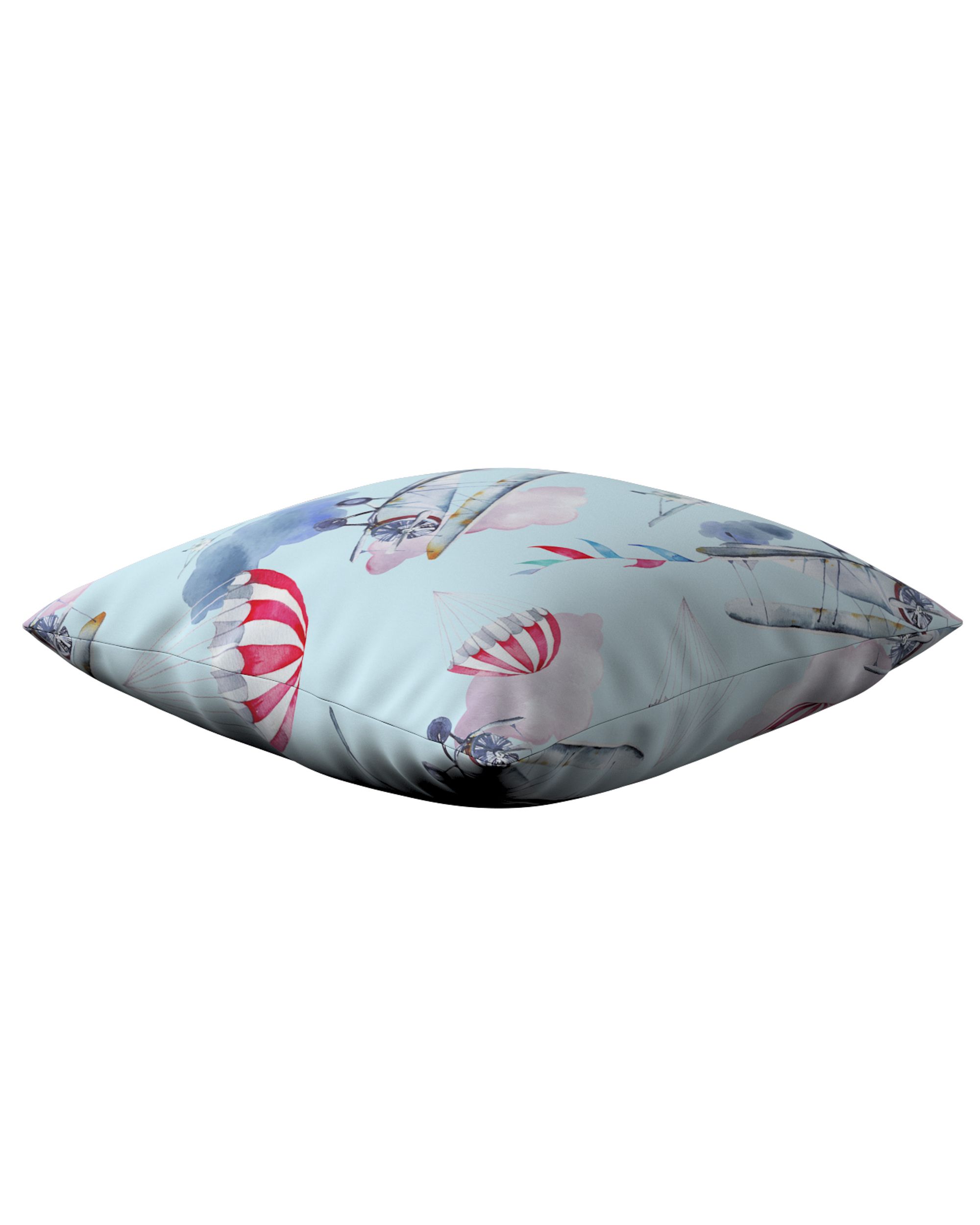 Housse de coussin Milly couleur bleu tissu à motifs (hover)