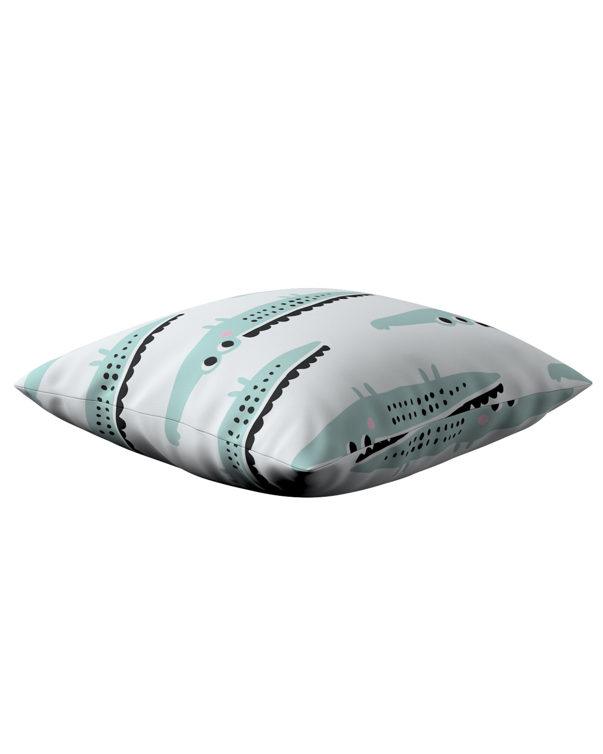Housse de coussin Milly couleur vert tissu à motifs (hover)