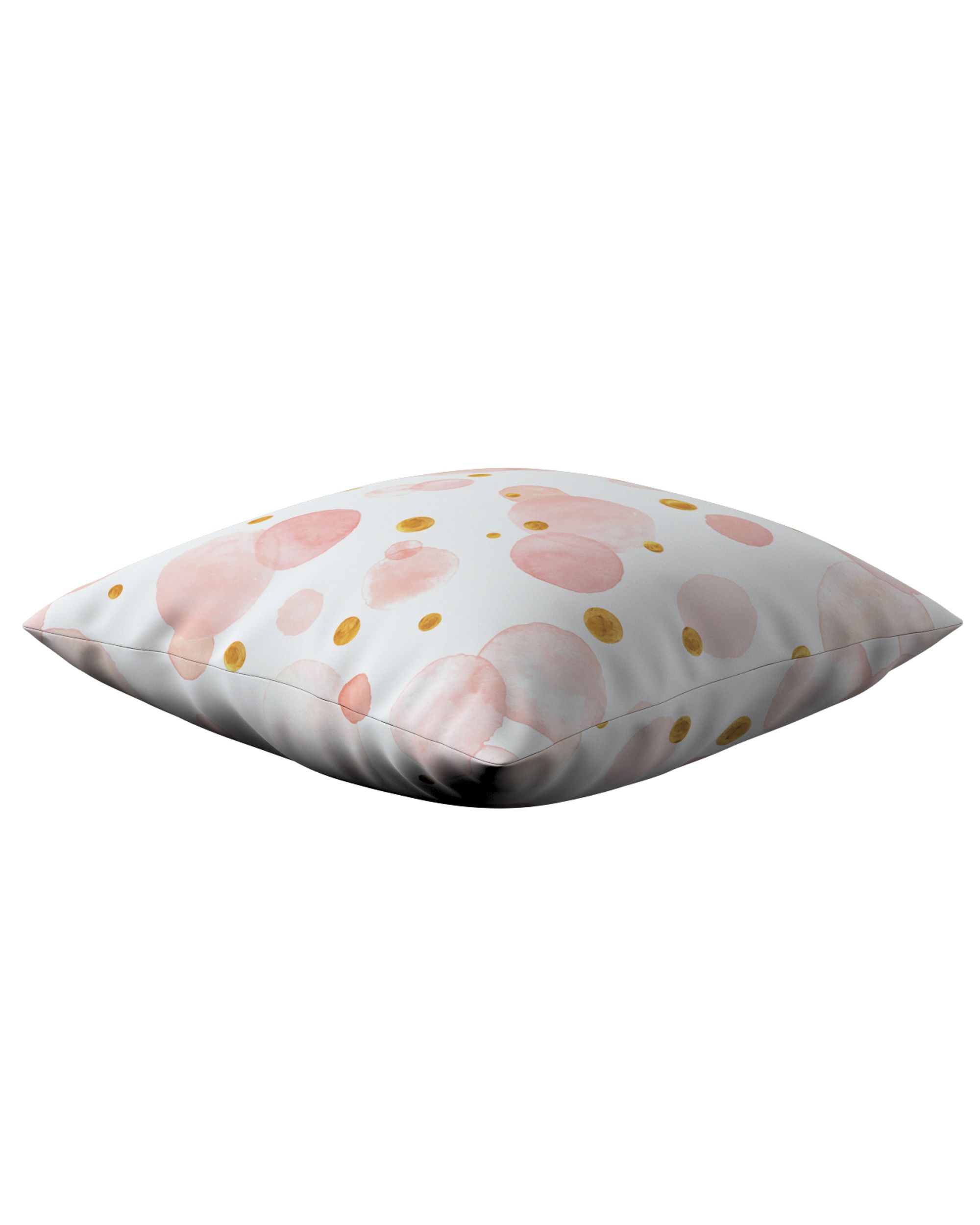 Housse de coussin Milly couleur rose tissu à motifs (hover)