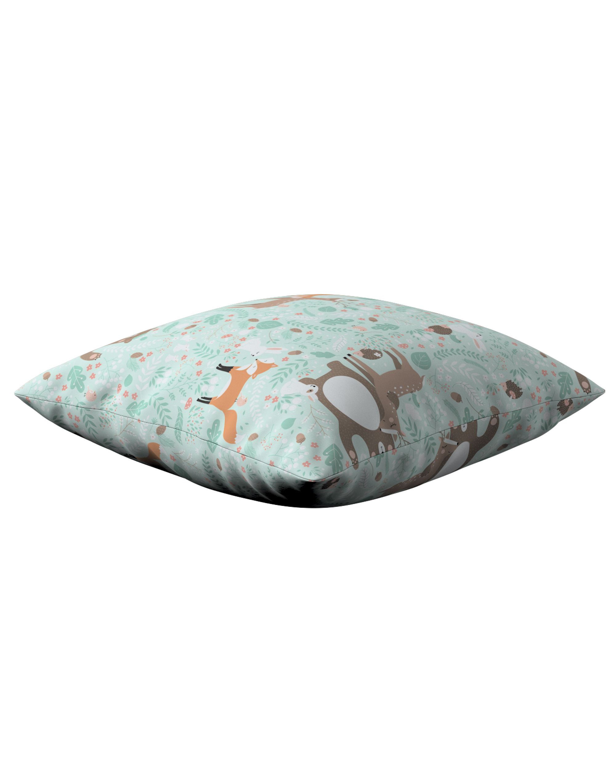 Housse de coussin Milly couleur vert tissu à motifs (hover)