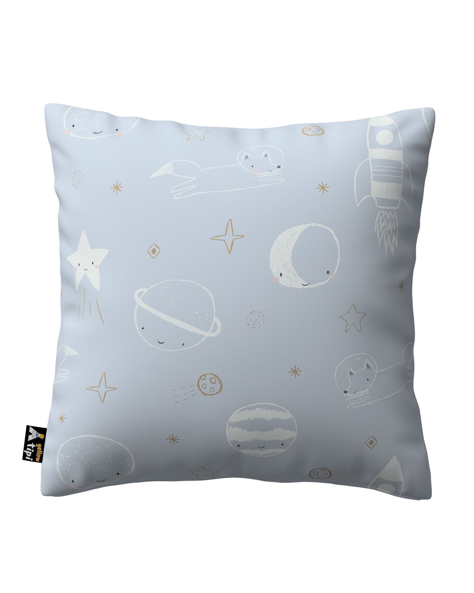 Housse de coussin Milly couleur bleu tissu à motifs