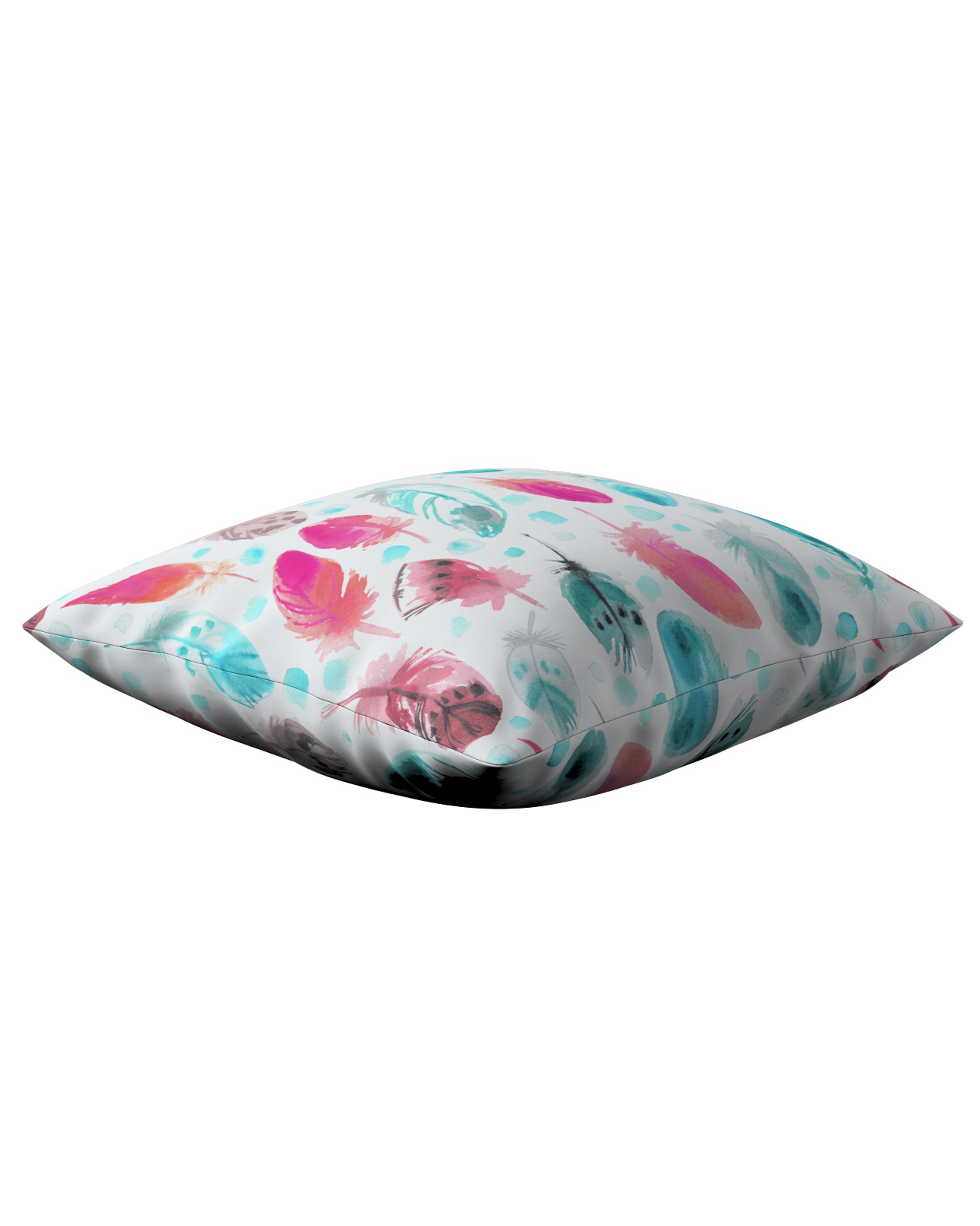 Housse de coussin Milly couleur bleu tissu à motifs (hover)