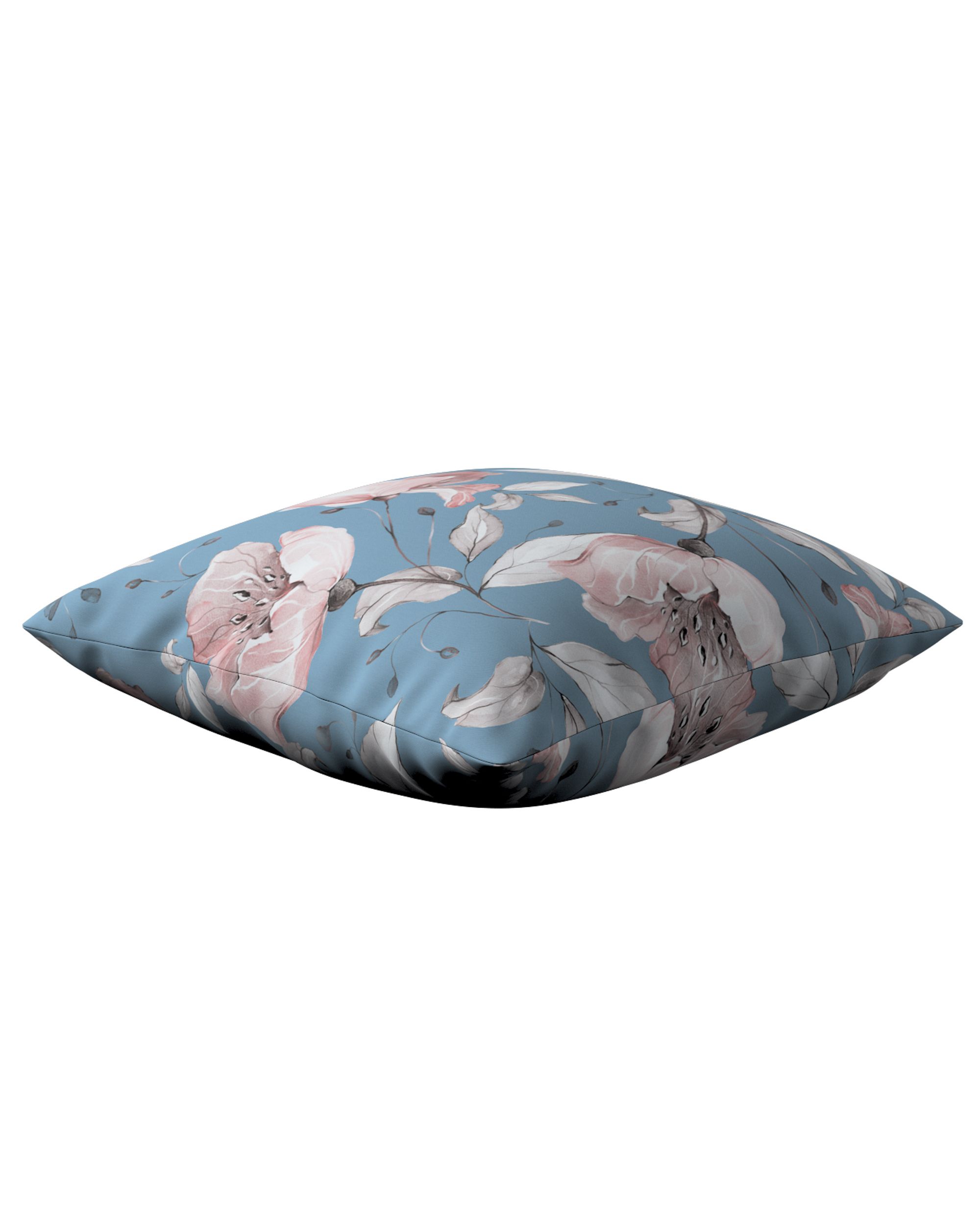 Housse de coussin Milly couleur bleu tissu à motifs (hover)