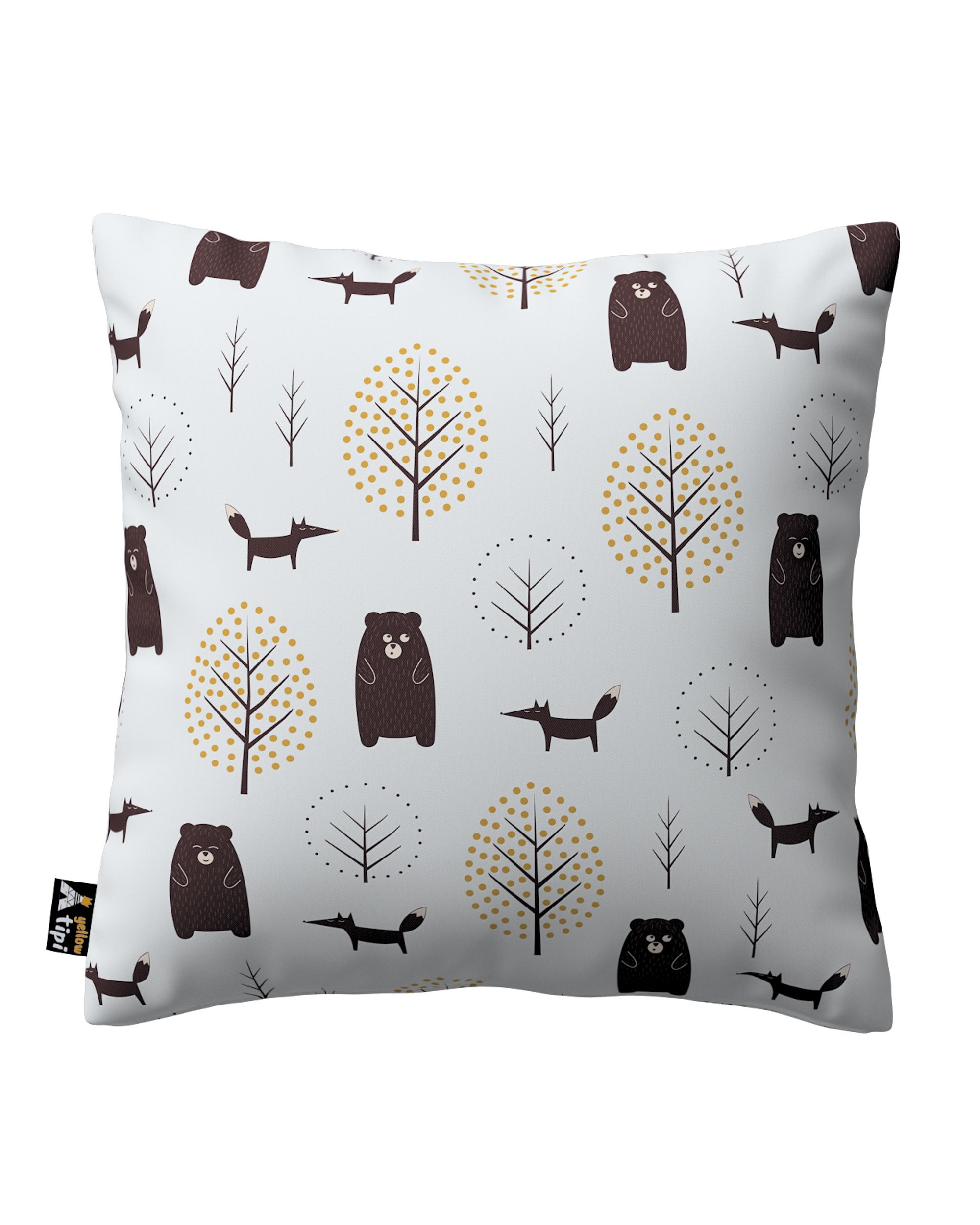 Housse de coussin Milly couleur marron tissu à motifs