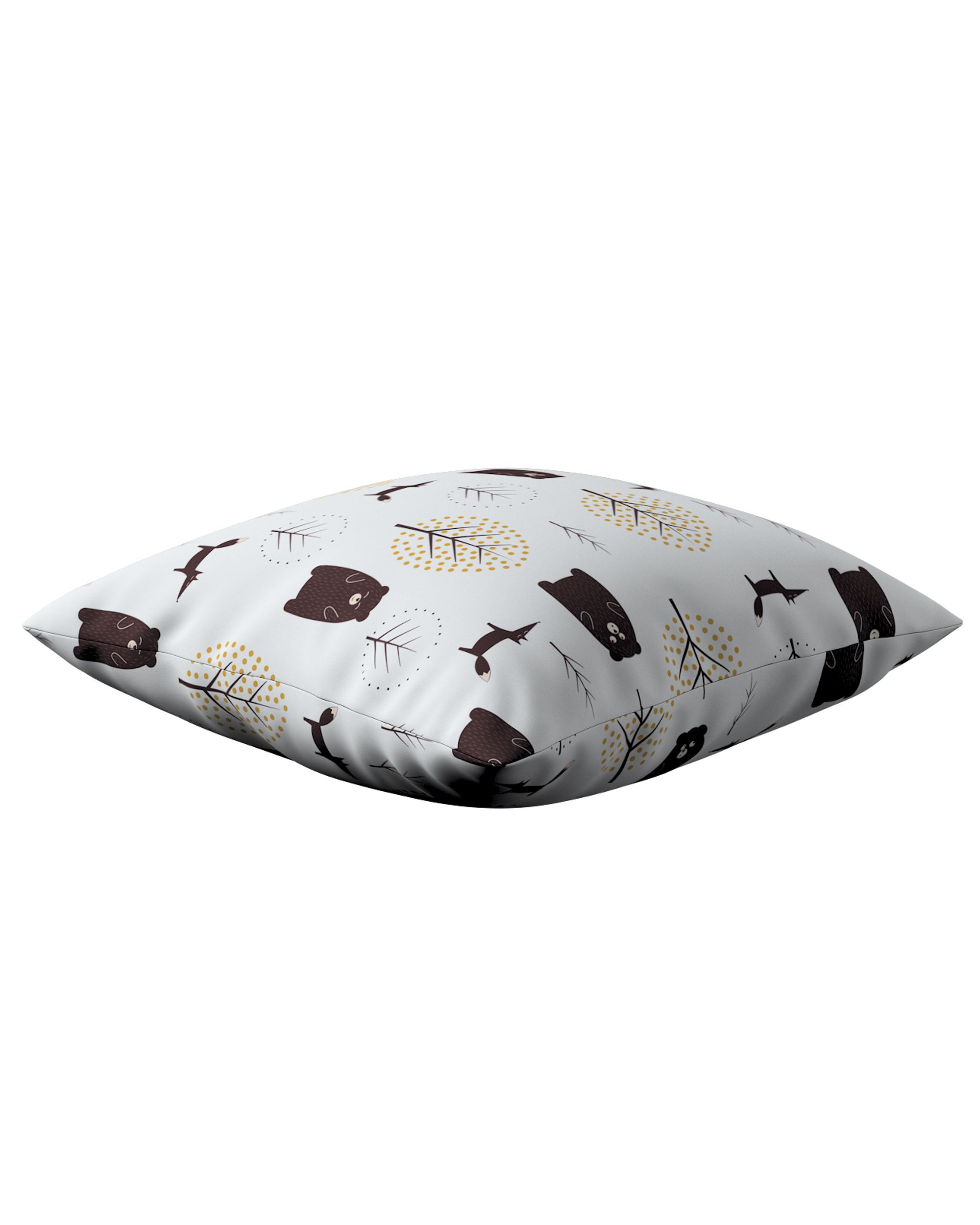 Housse de coussin Milly couleur marron tissu à motifs (hover)