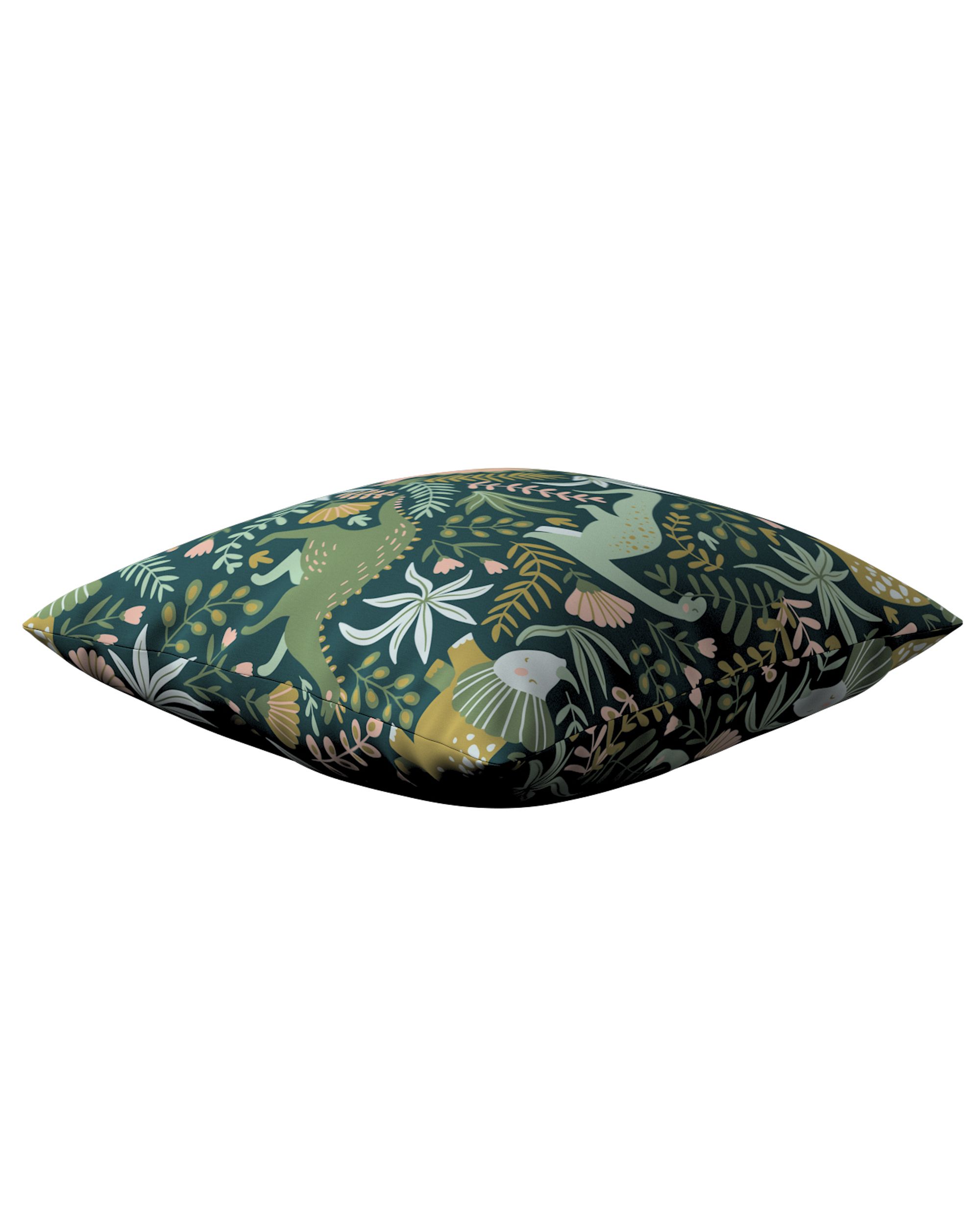 Housse de coussin Milly couleur vert tissu à motifs (hover)