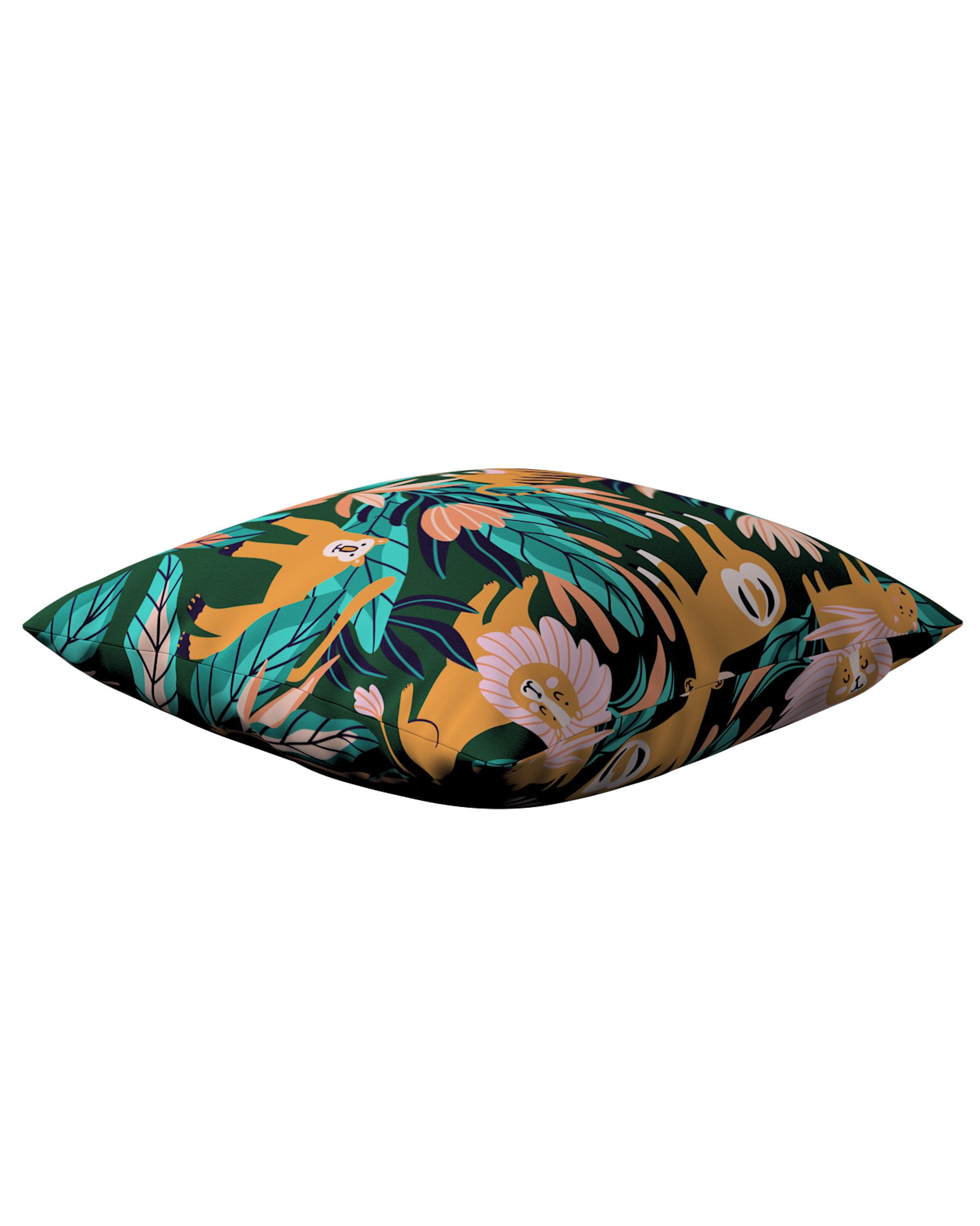 Housse de coussin Milly couleur orange tissu à motifs (hover)