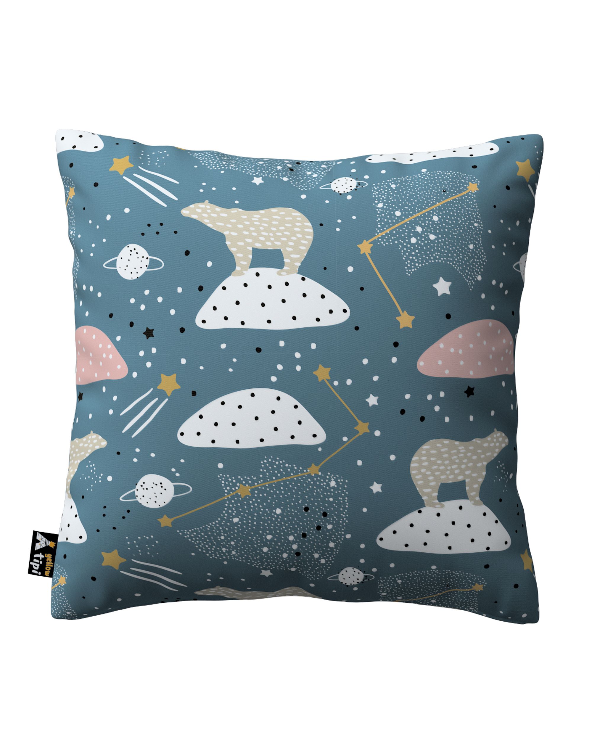 Housse de coussin Milly couleur bleu tissu à motifs