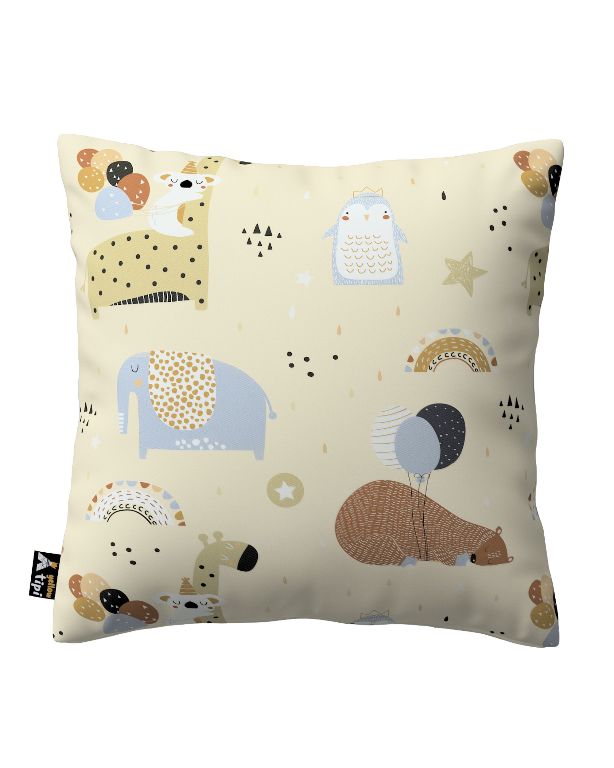 Housse de coussin Milly couleur beige tissu à motifs