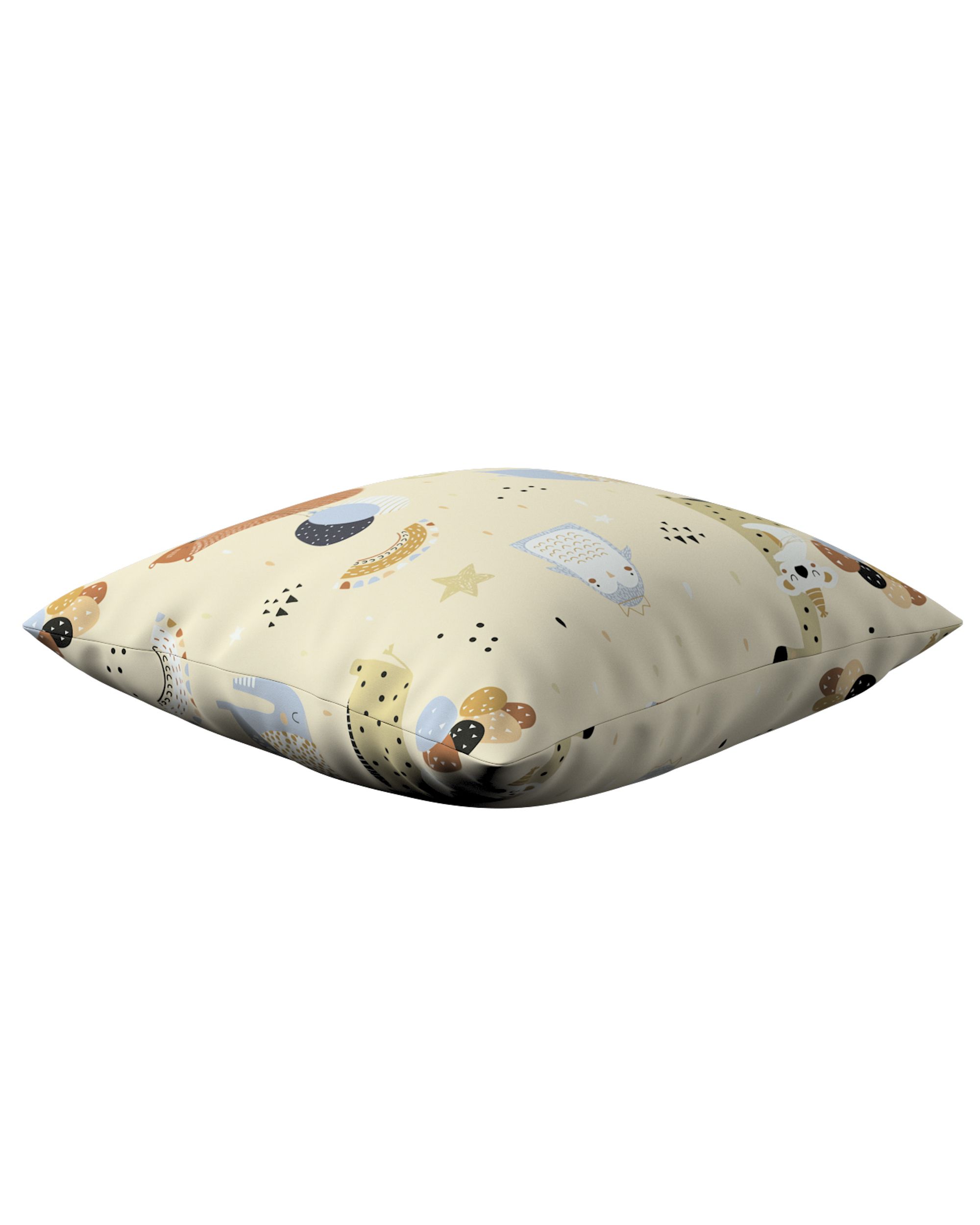 Housse de coussin Milly couleur beige tissu à motifs (hover)