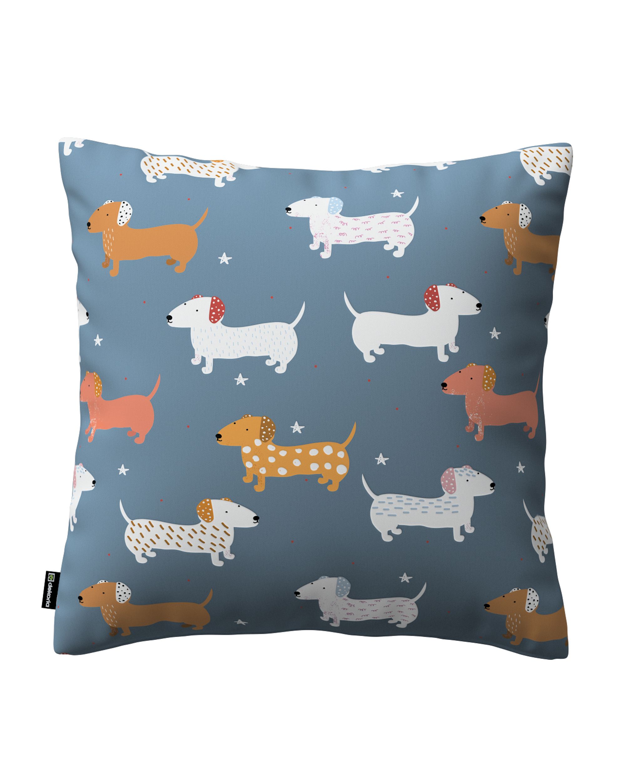 Housse de coussin Milly couleur bleu tissu à motifs