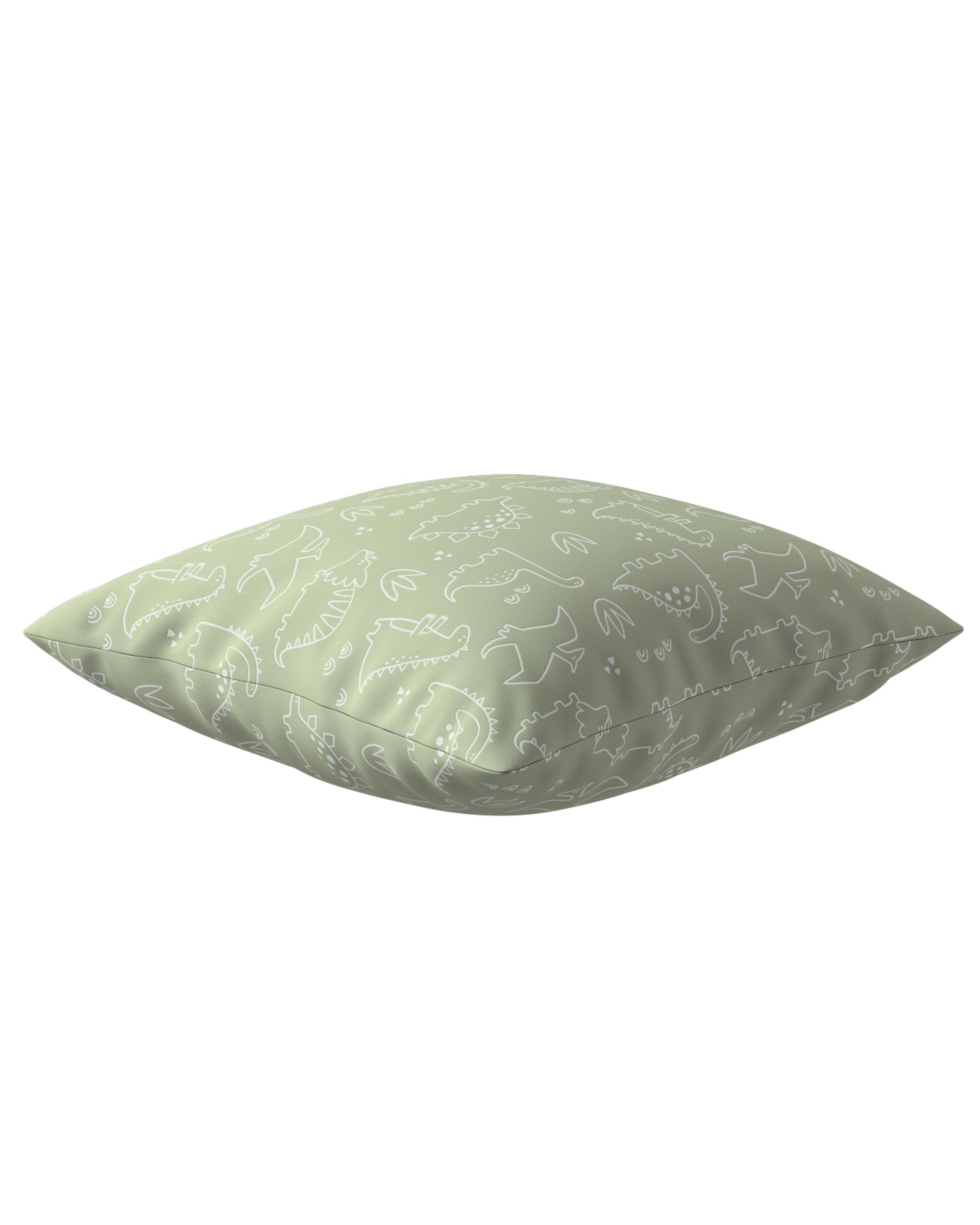 Housse de coussin Milly couleur vert tissu à motifs (hover)