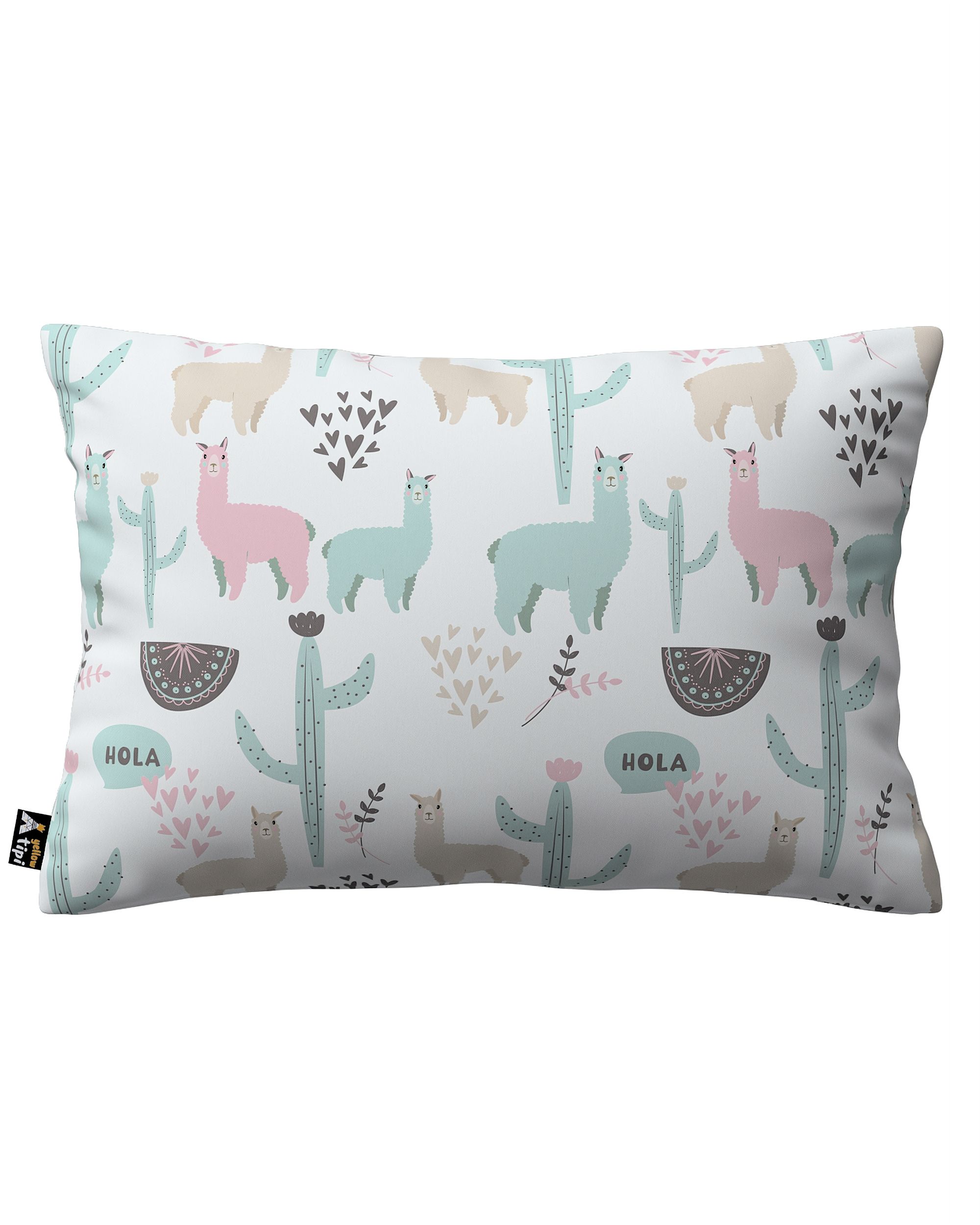 Housse de coussin Milly forme rectangulaire couleur vert tissu à motifs