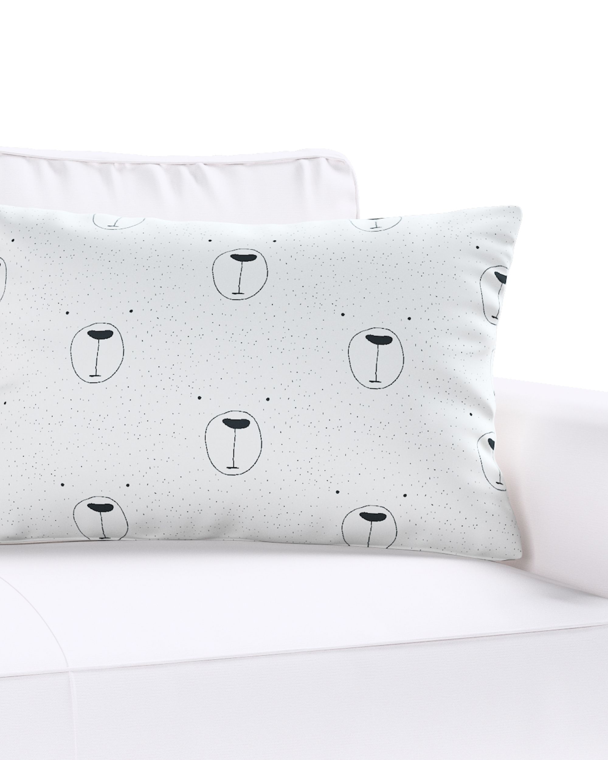 Housse de coussin Milly forme rectangulaire couleur blanc tissu à motifs (hover)