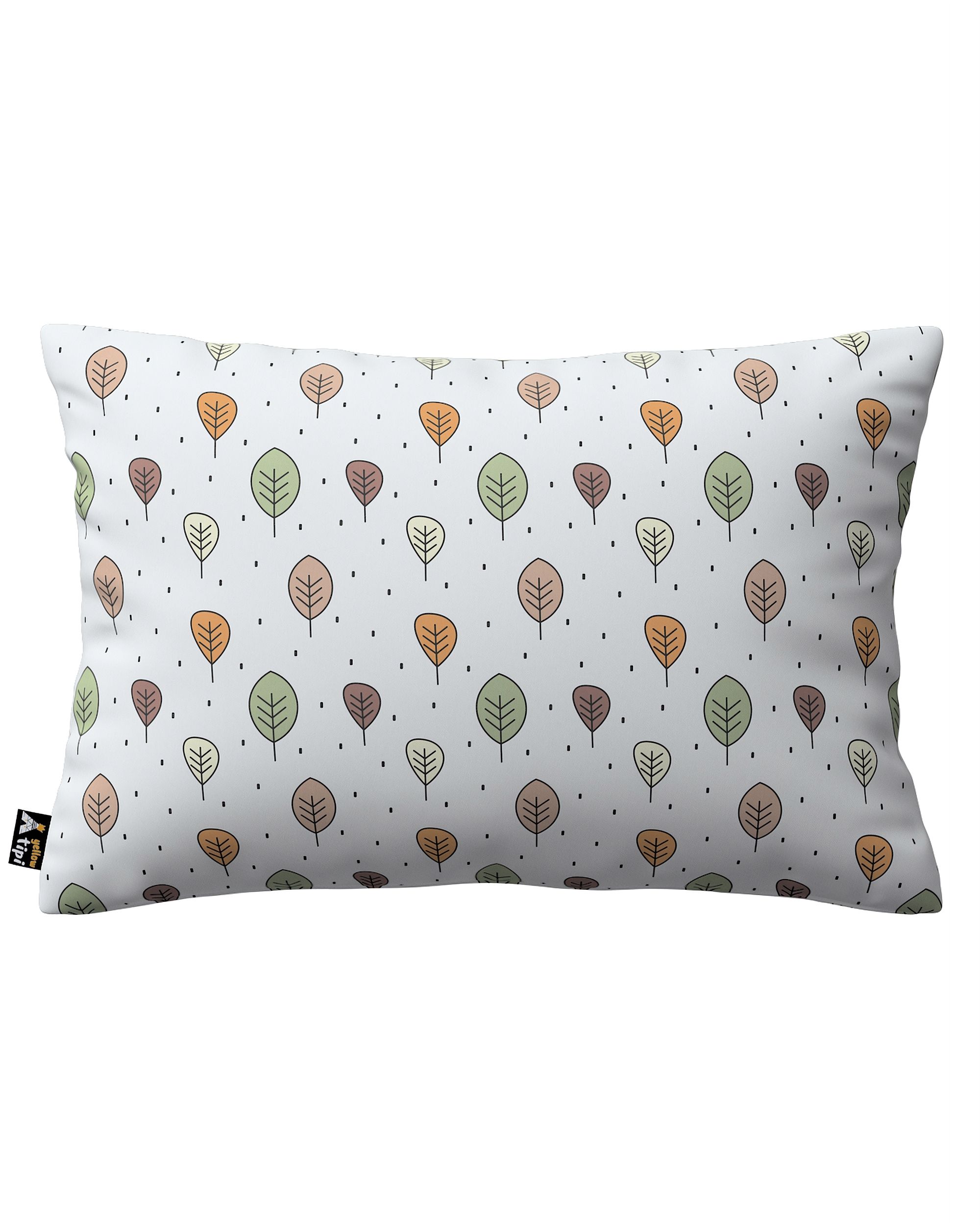 Housse de coussin Milly forme rectangulaire couleur marron tissu à motifs
