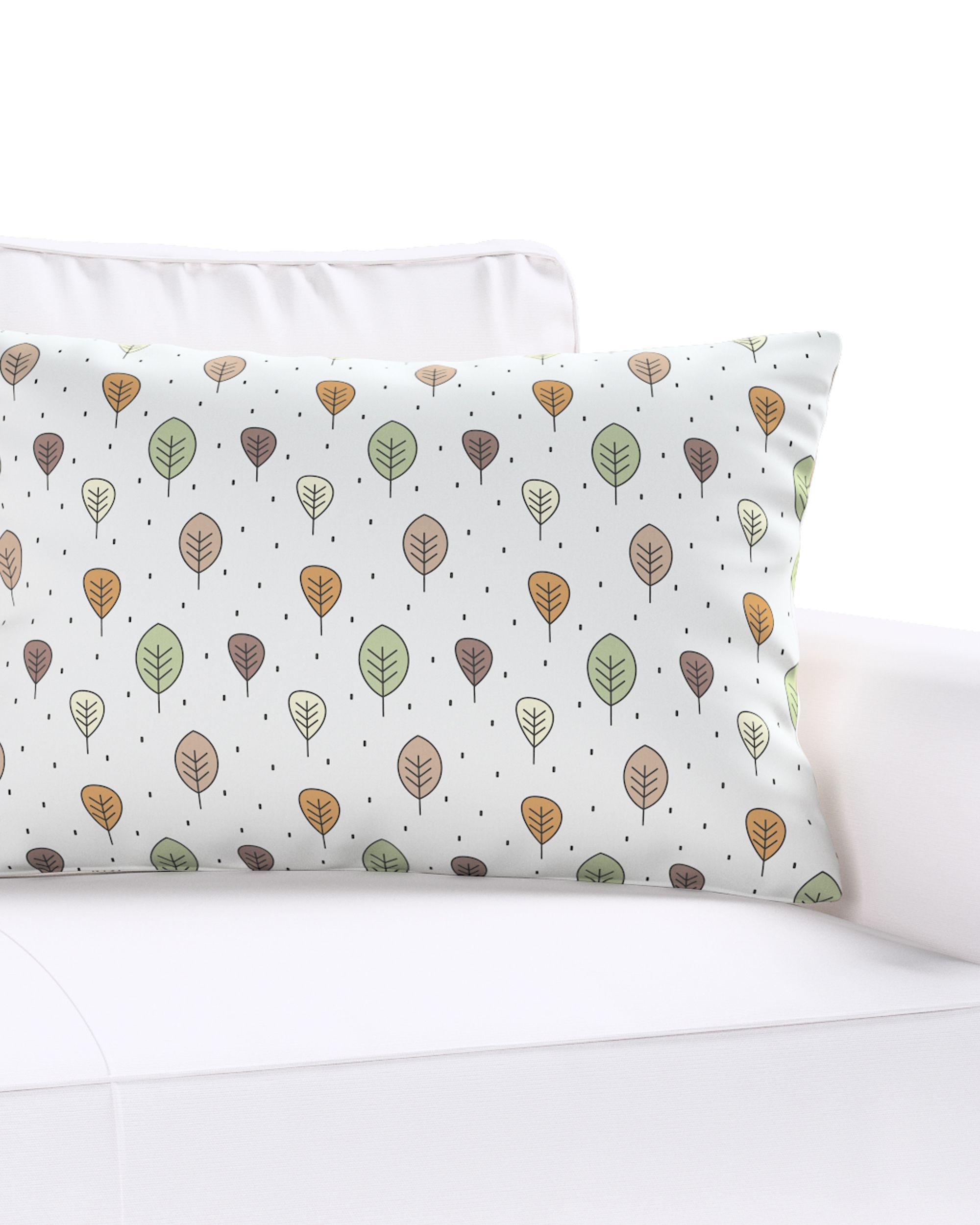 Housse de coussin Milly forme rectangulaire couleur marron tissu à motifs (hover)