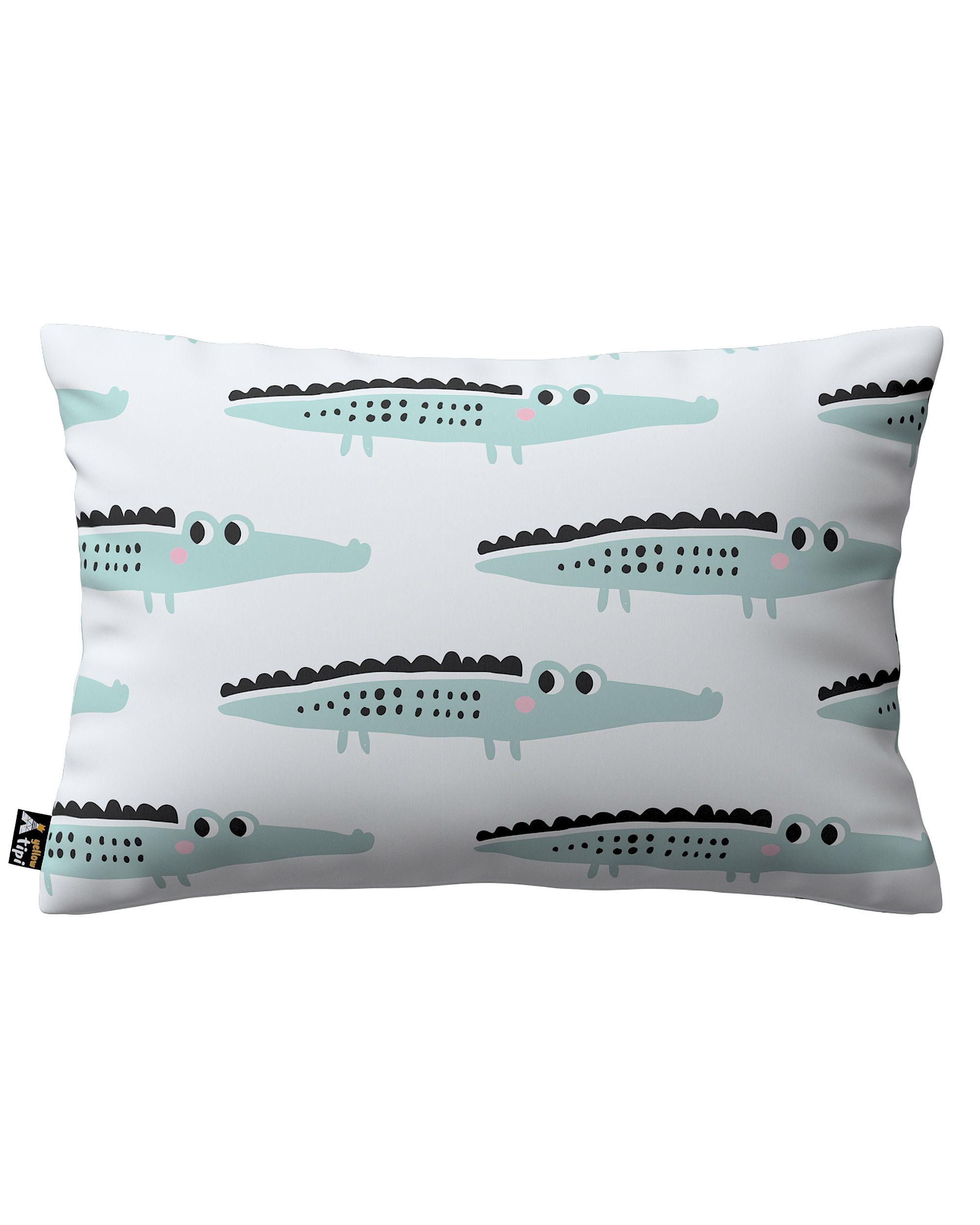 Housse de coussin Milly forme rectangulaire couleur vert tissu à motifs