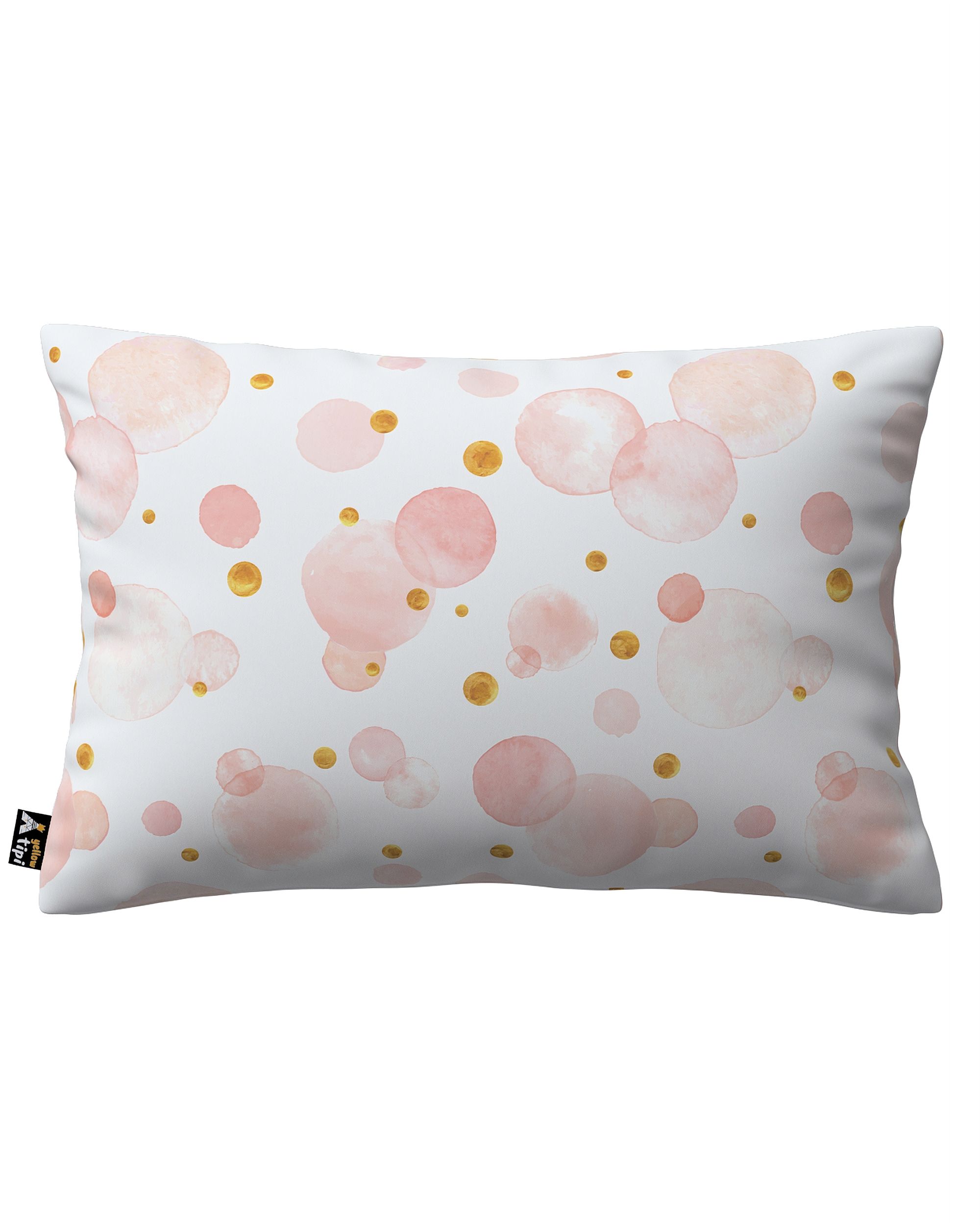 Housse de coussin Milly forme rectangulaire couleur rose tissu à motifs