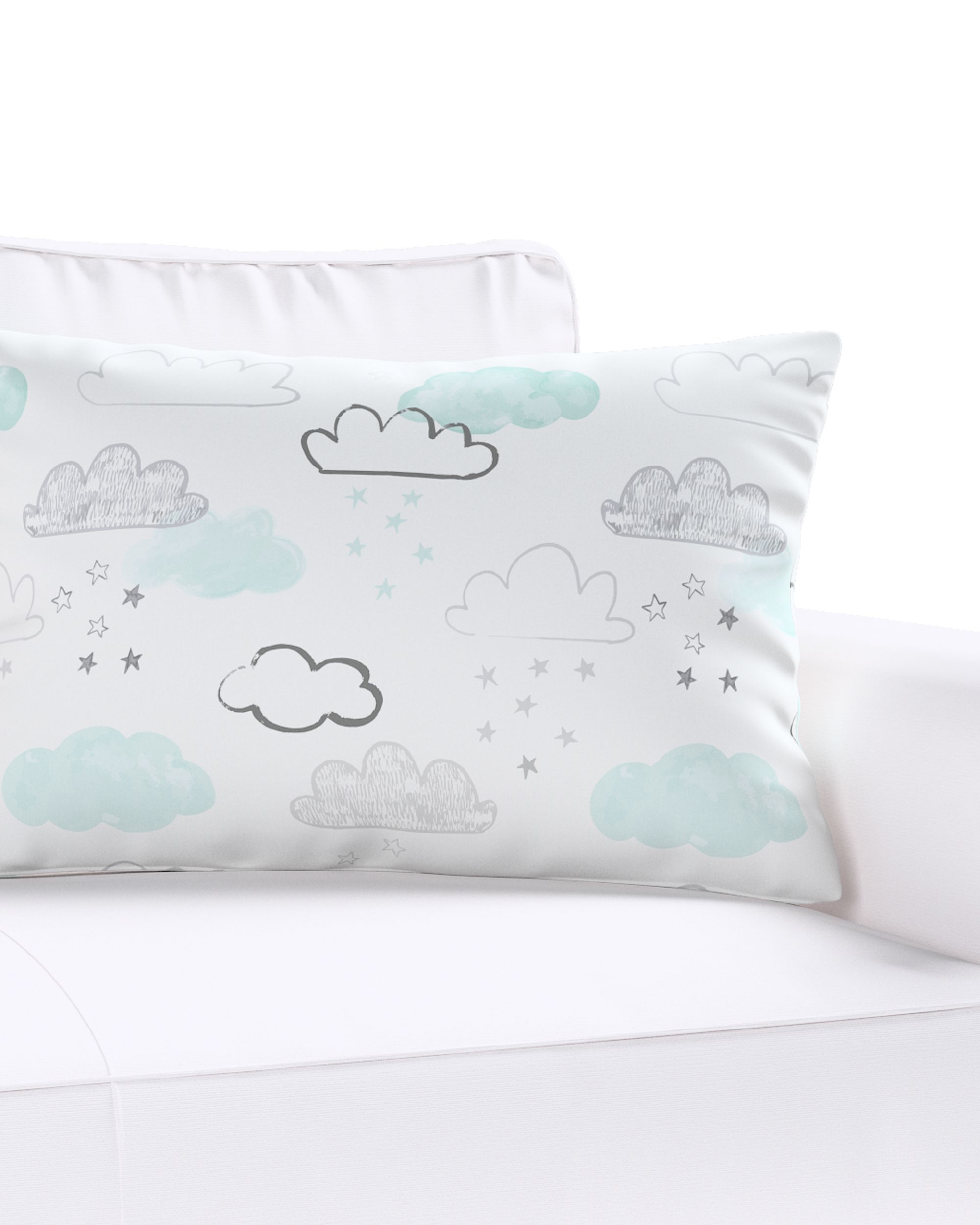 Housse de coussin Milly forme rectangulaire couleur blanc tissu à motifs (hover)