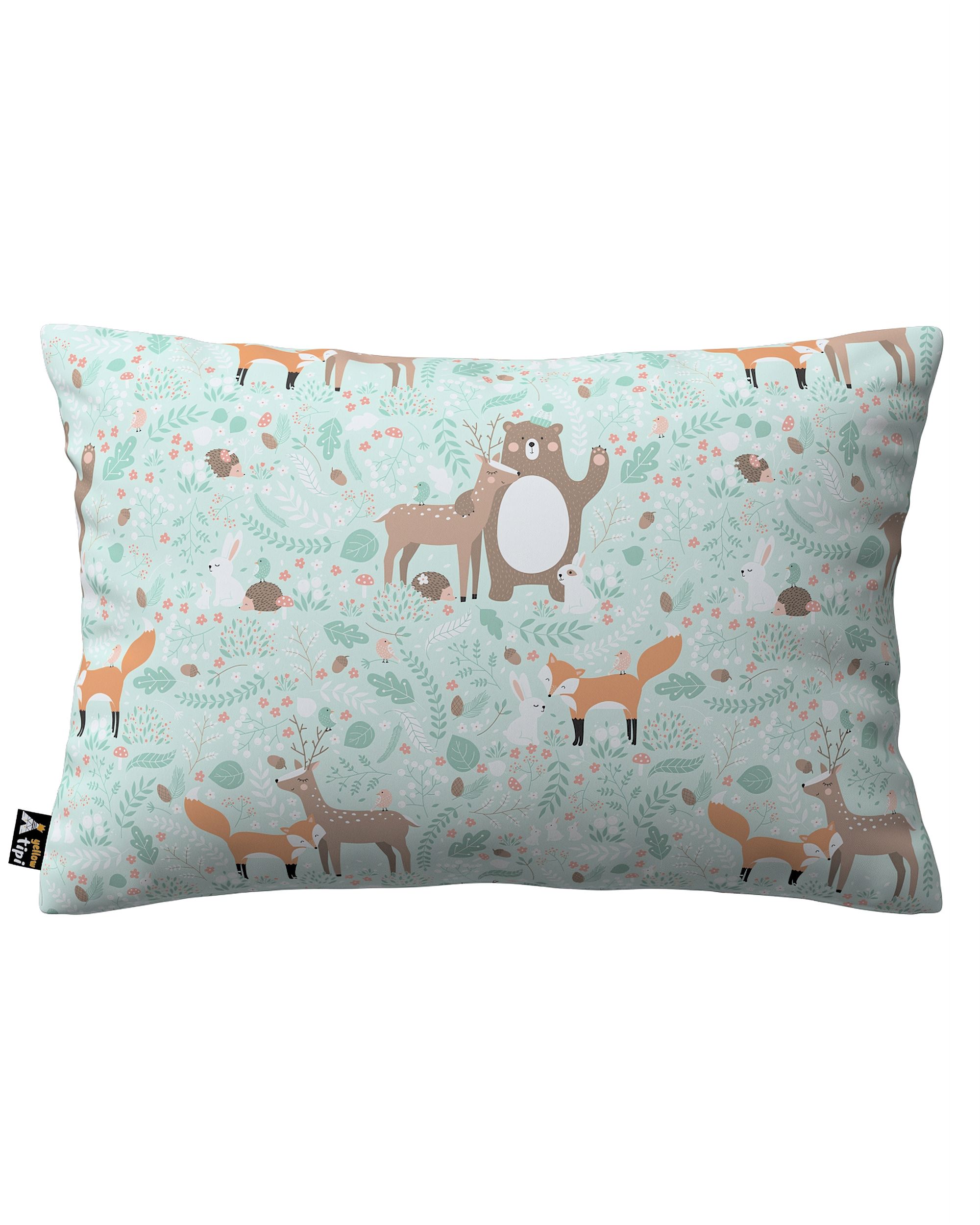 Housse de coussin Milly forme rectangulaire couleur vert tissu à motifs