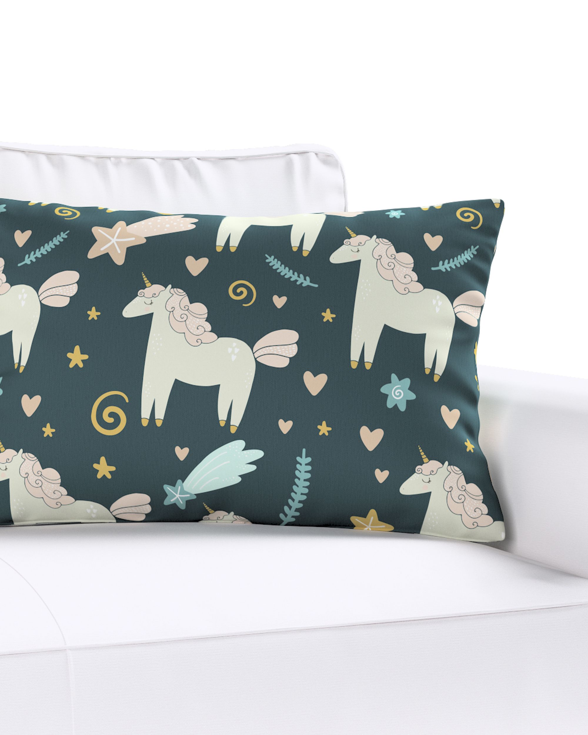 Housse de coussin Milly forme rectangulaire couleur marron tissu à motifs (hover)