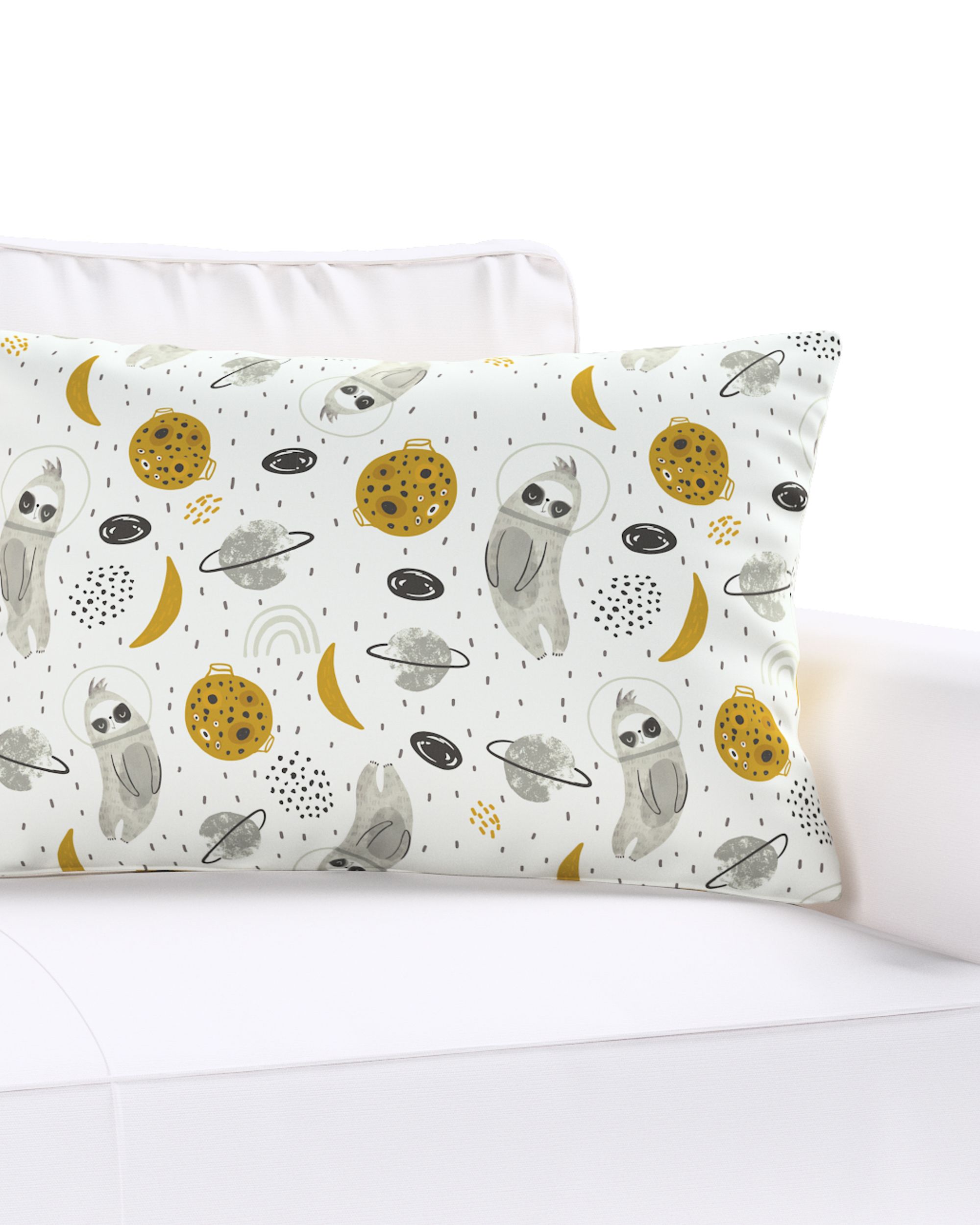 Housse de coussin Milly forme rectangulaire couleur blanc tissu à motifs (hover)