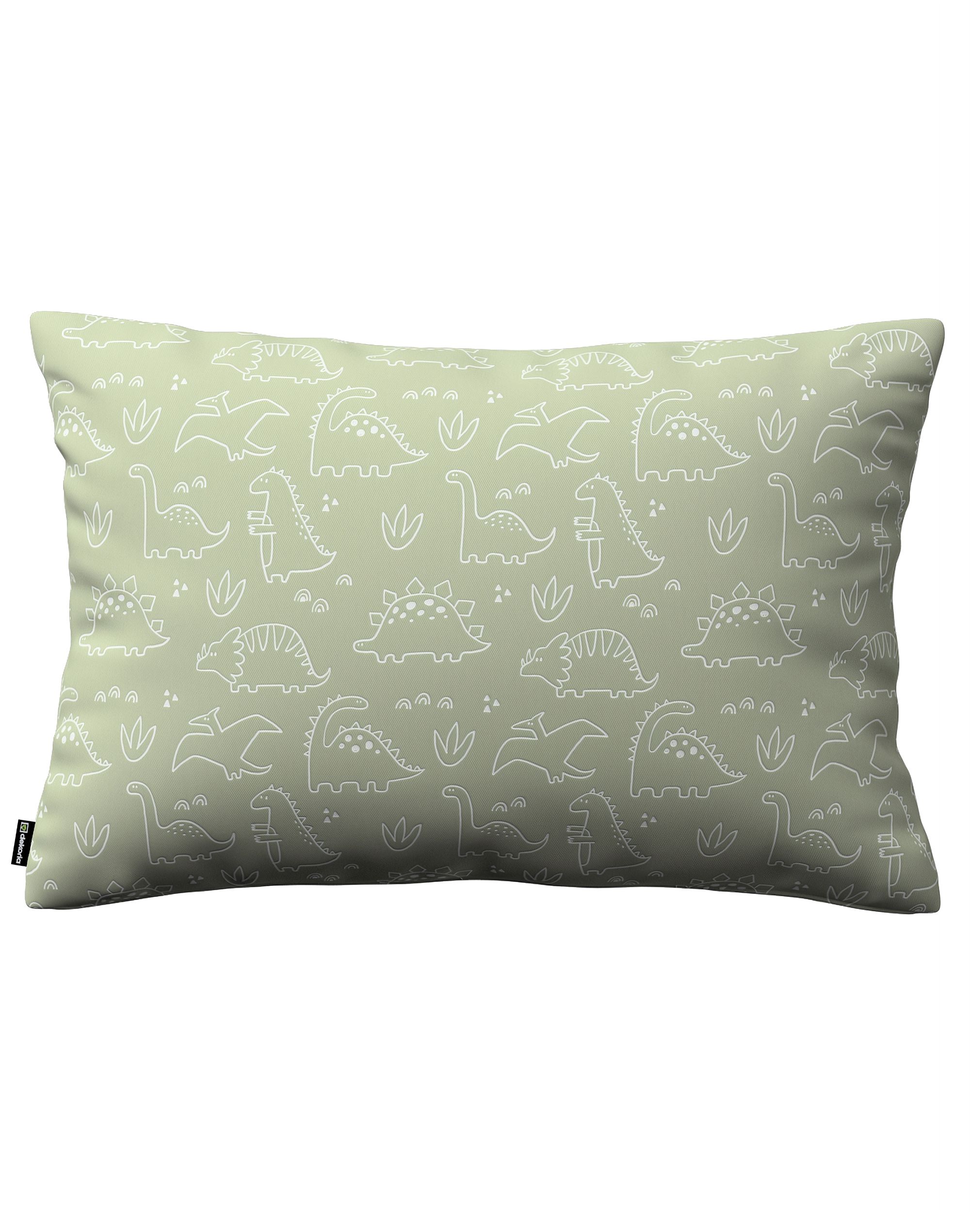 Housse de coussin Milly forme rectangulaire couleur vert tissu à motifs