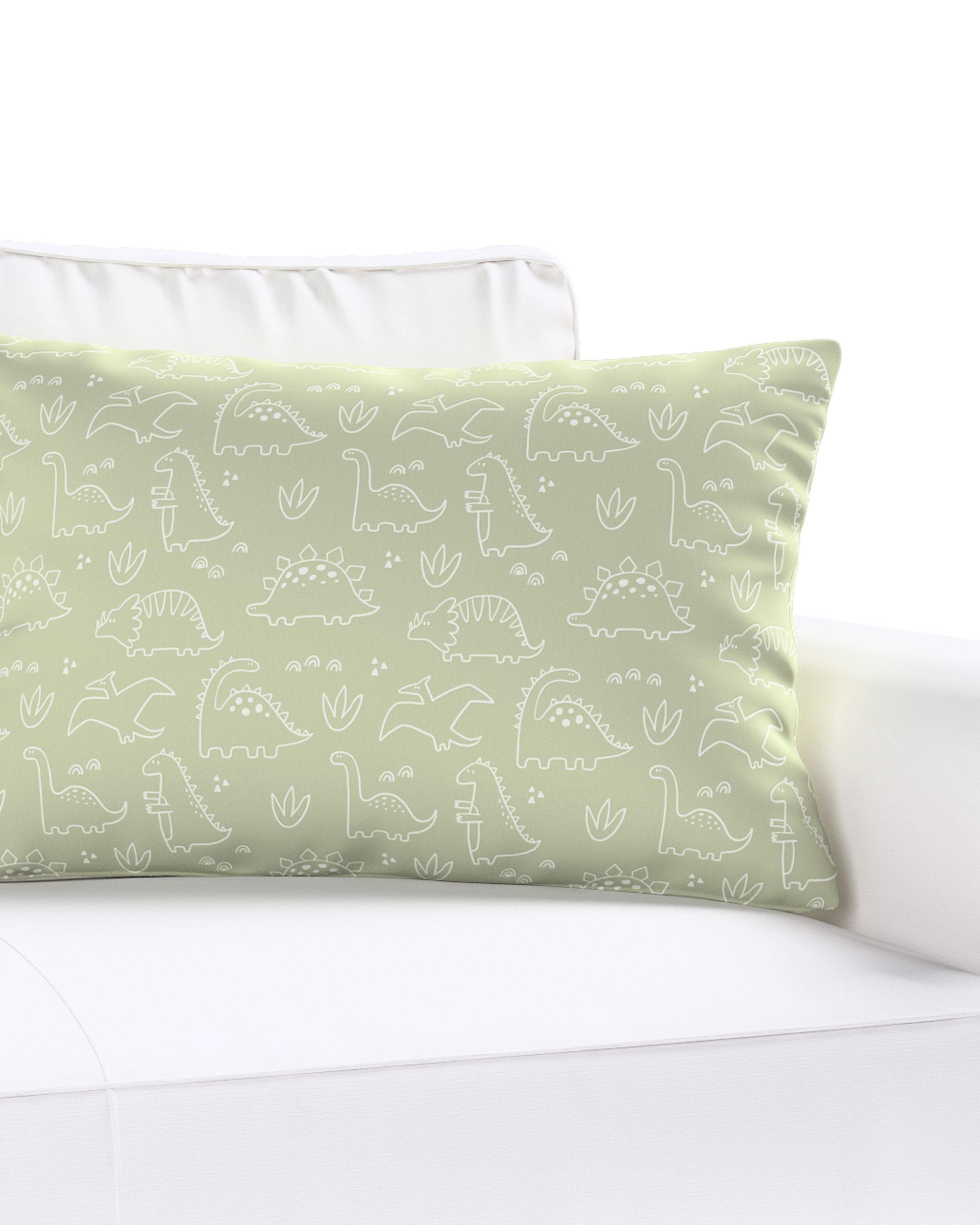 Housse de coussin Milly forme rectangulaire couleur vert tissu à motifs (hover)