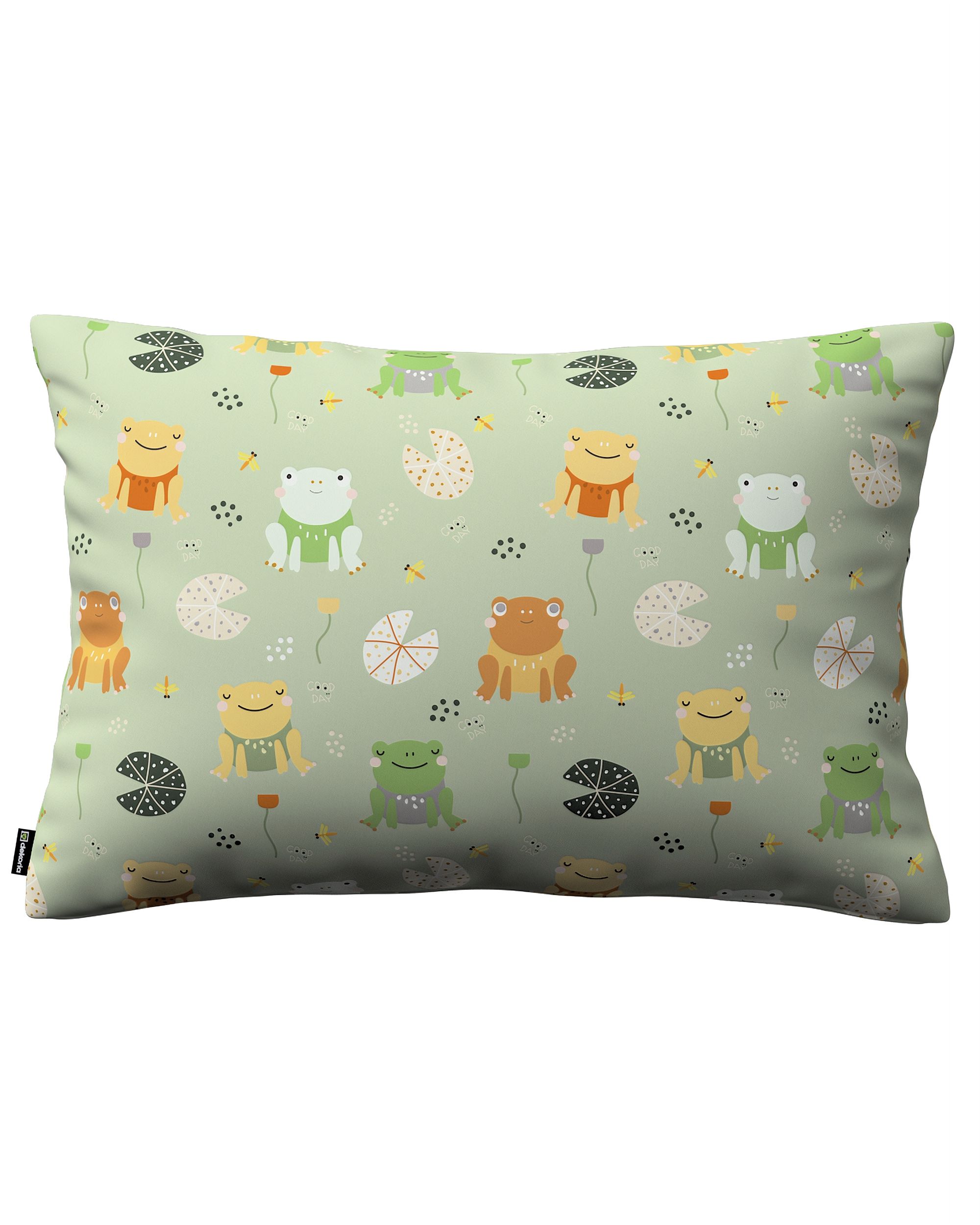 Housse de coussin Milly forme rectangulaire couleur vert tissu à motifs