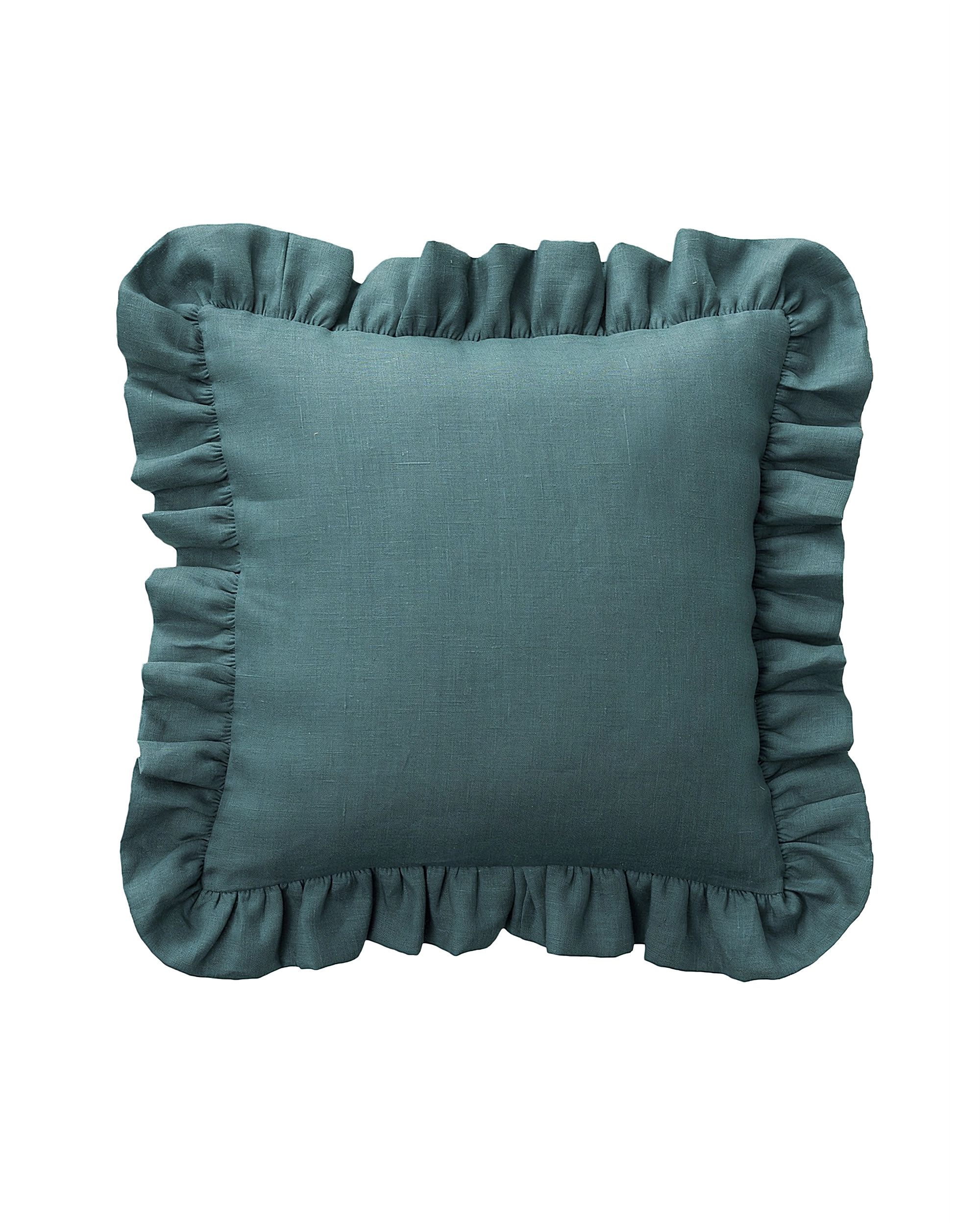 Housse de coussin Pola couleur vert tissu semi-transparent, tresse