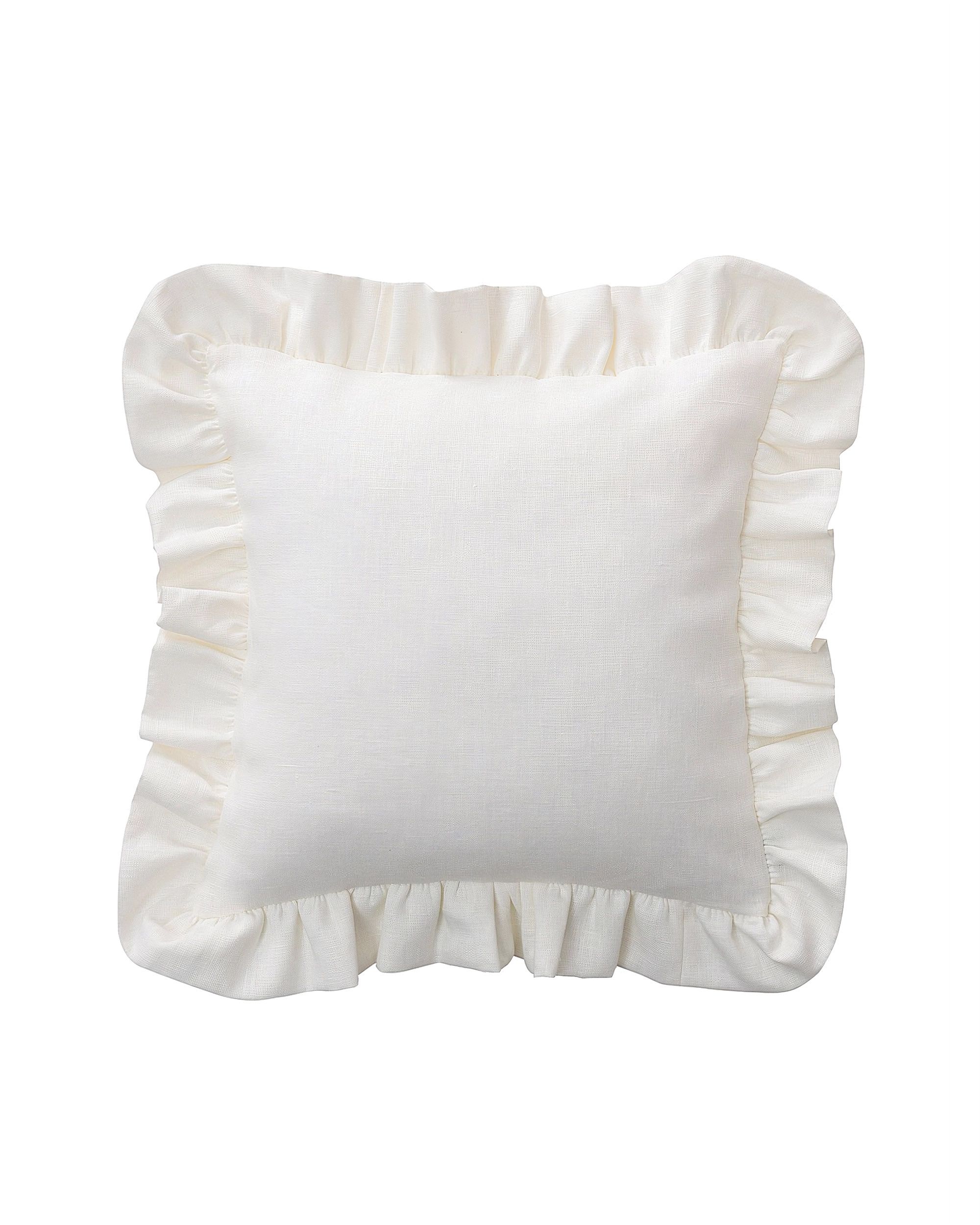 Housse de coussin Pola couleur blanc tissu semi-transparent, tresse