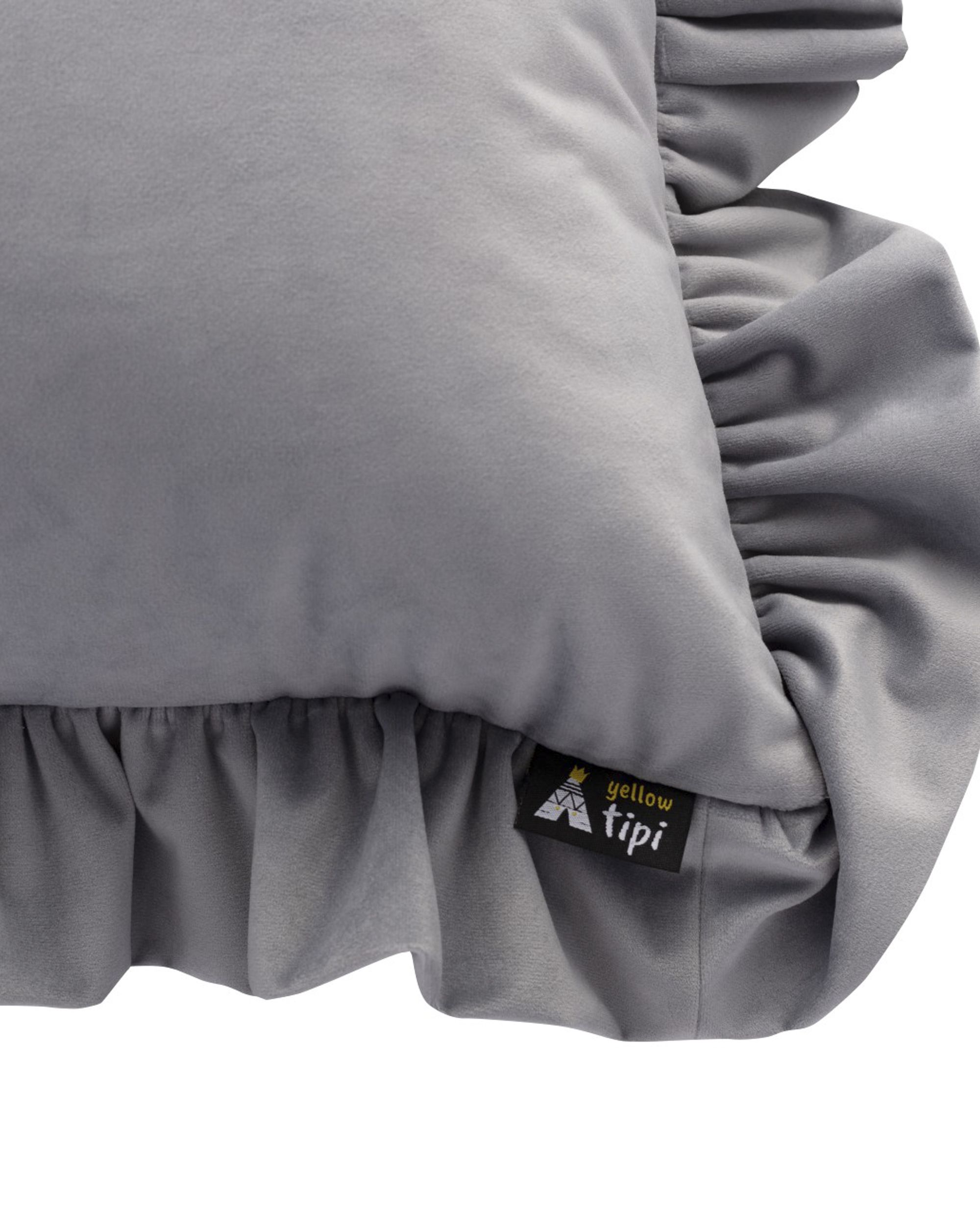 Housse de coussin Pola couleur gris tissu brillant, velours (hover)