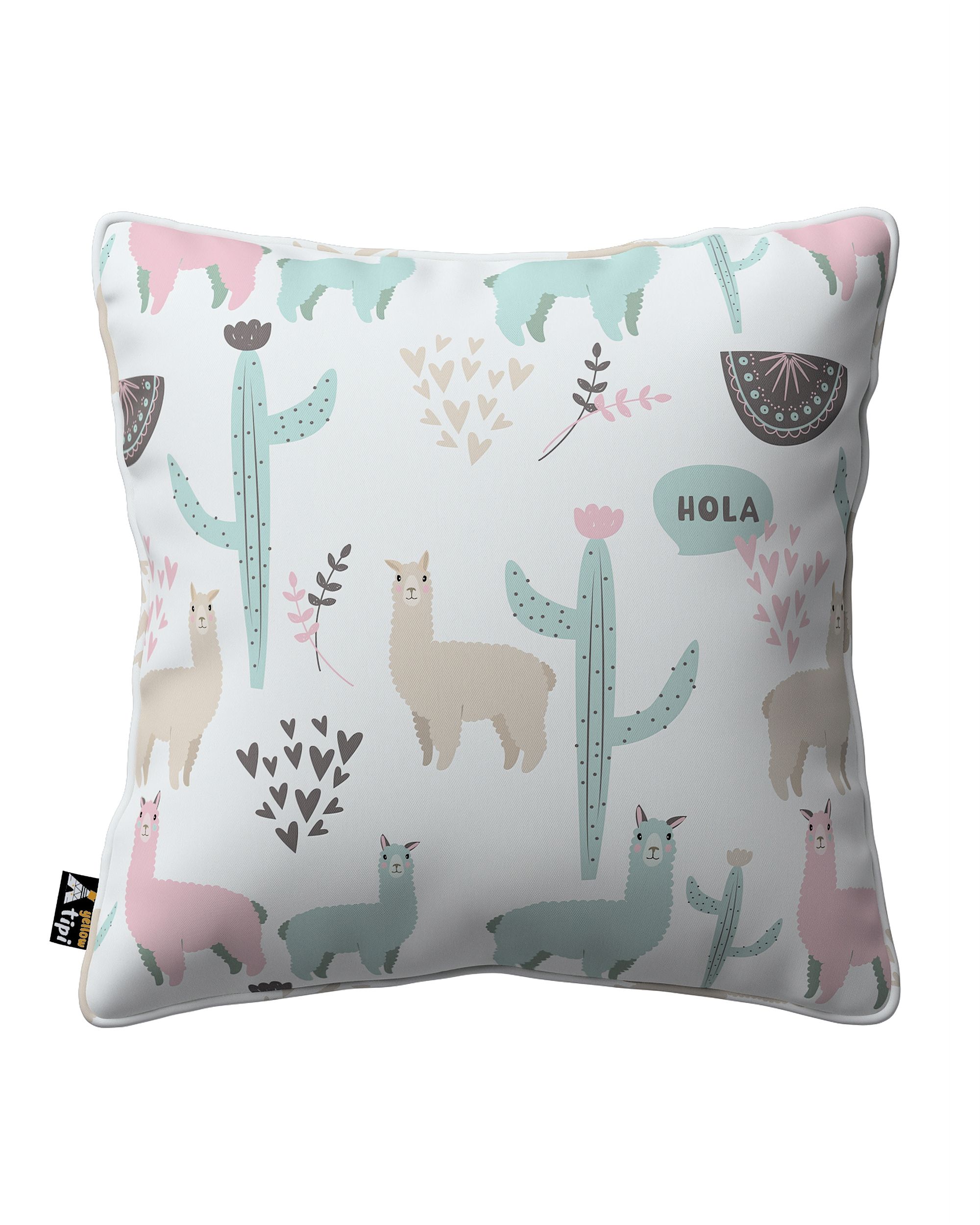 Housse de coussin Lola couleur vert tissu à motifs