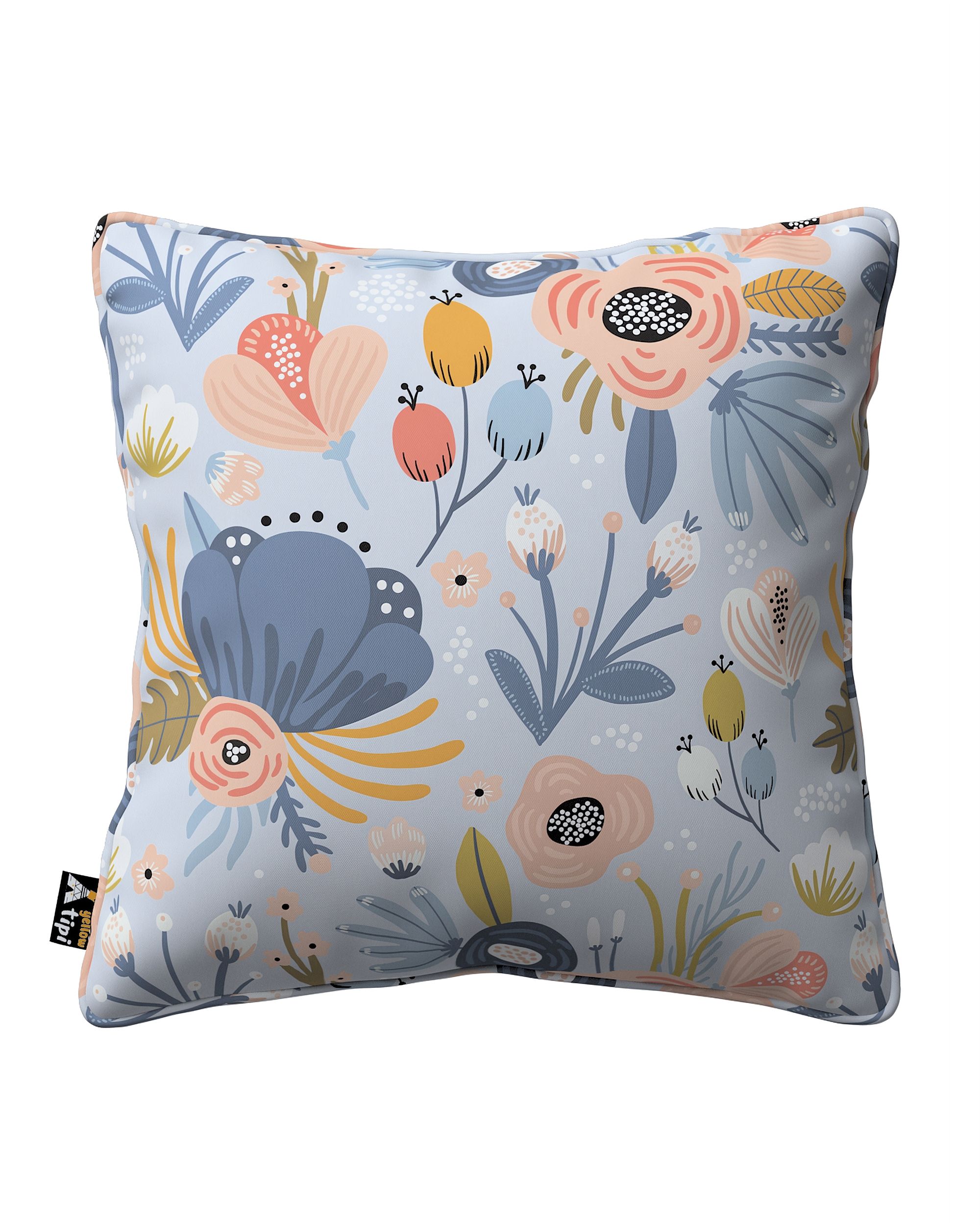 Housse de coussin Lola couleur bleu tissu à motifs