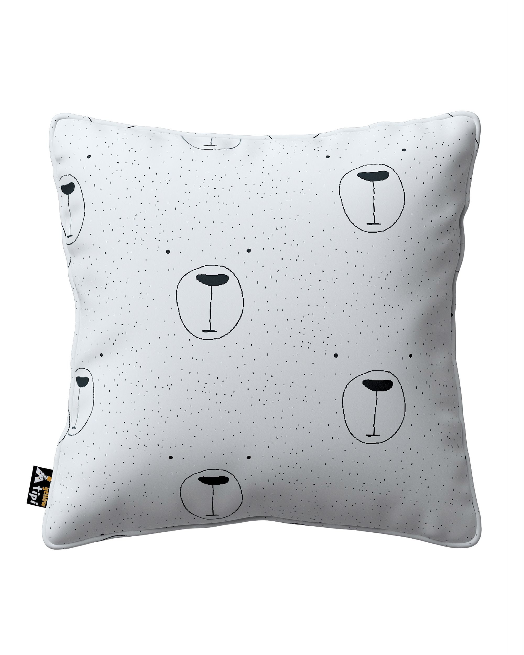 Housse de coussin Lola couleur blanc tissu à motifs
