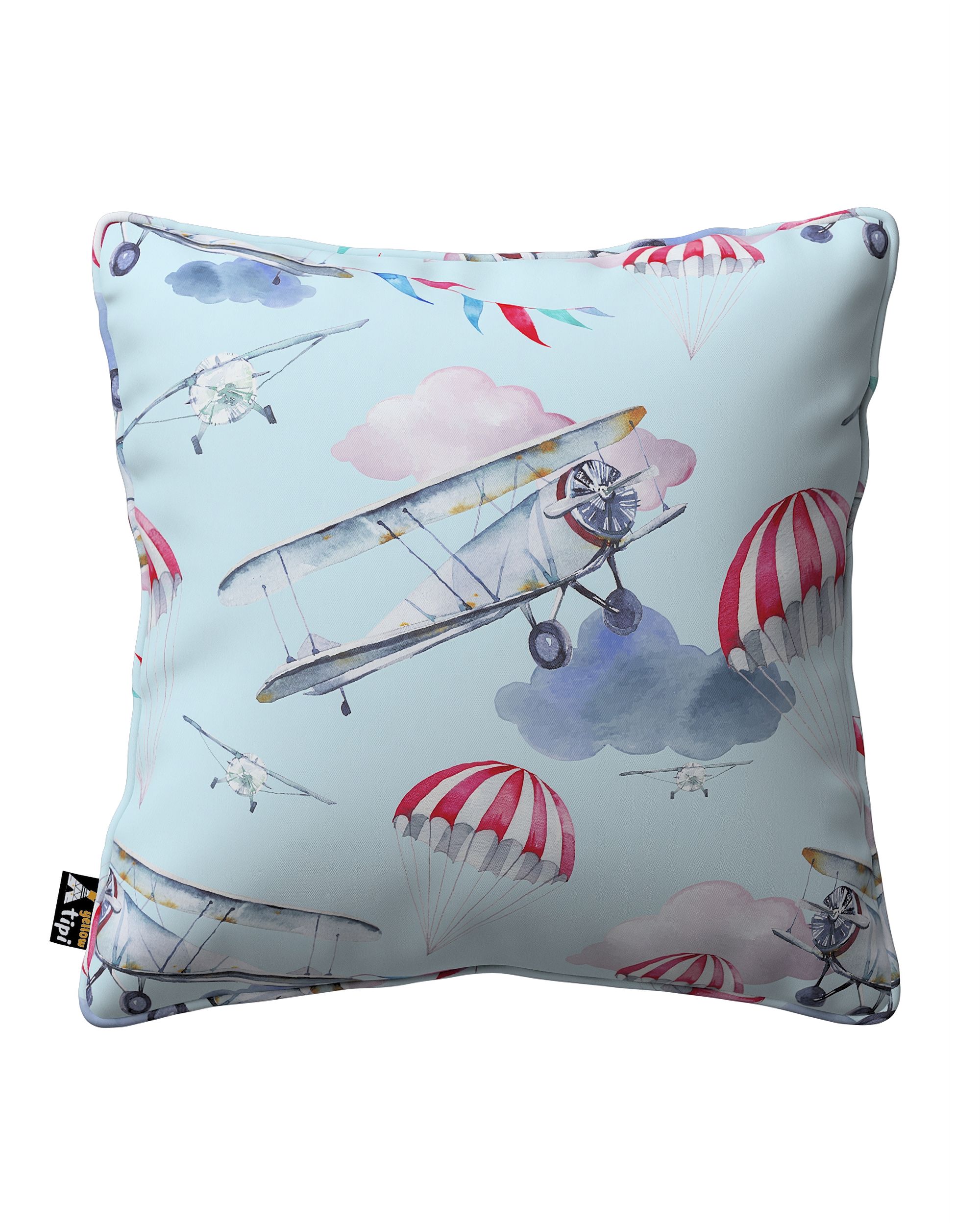Housse de coussin Lola couleur bleu tissu à motifs